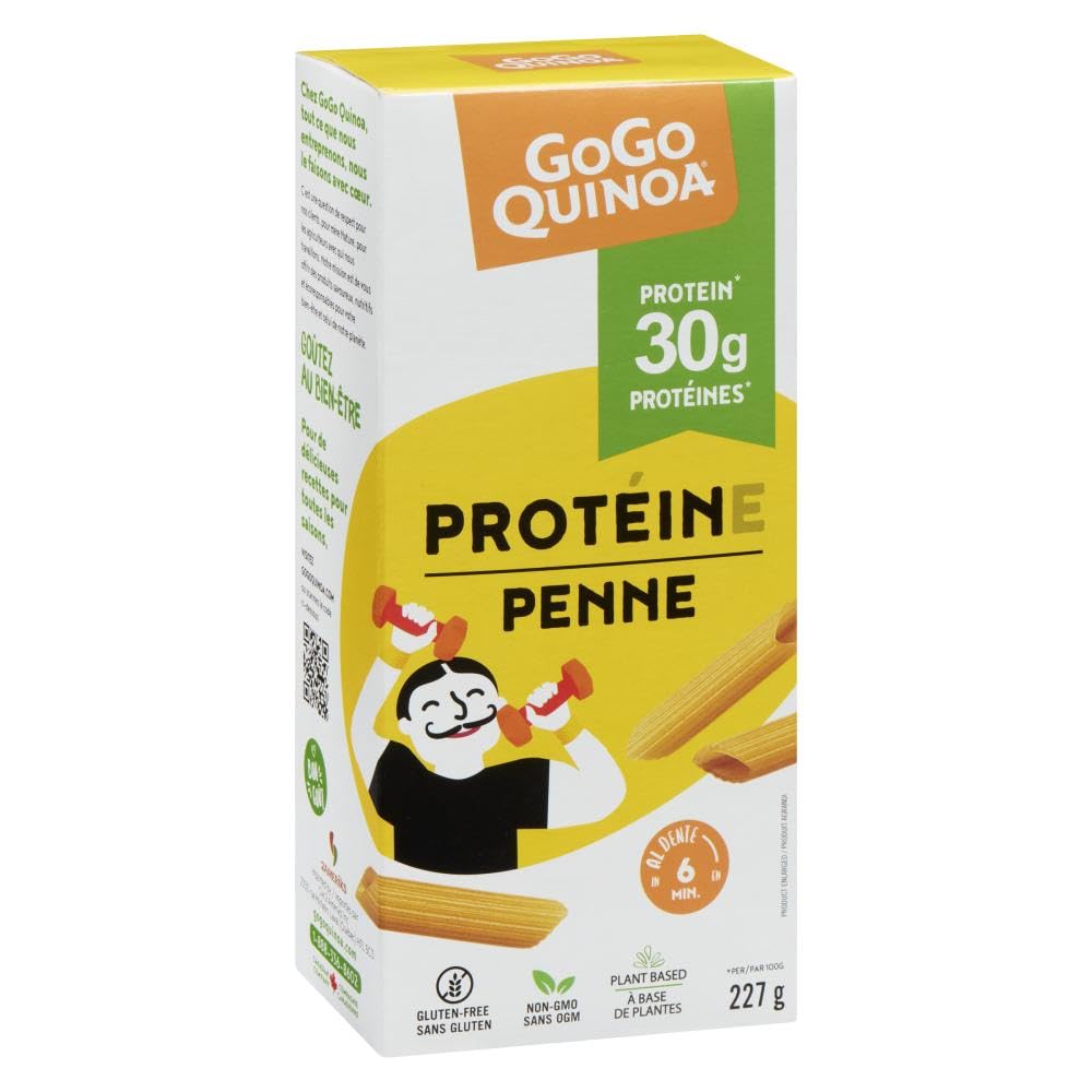 Organic Gogo Quinoa Protein Penne Pasta - High Protein Gluten-Free Pasta Alternative for Vegan, Keto & Healthy Diet - Perfect for Salads, Meal Prep & Italian Dishes