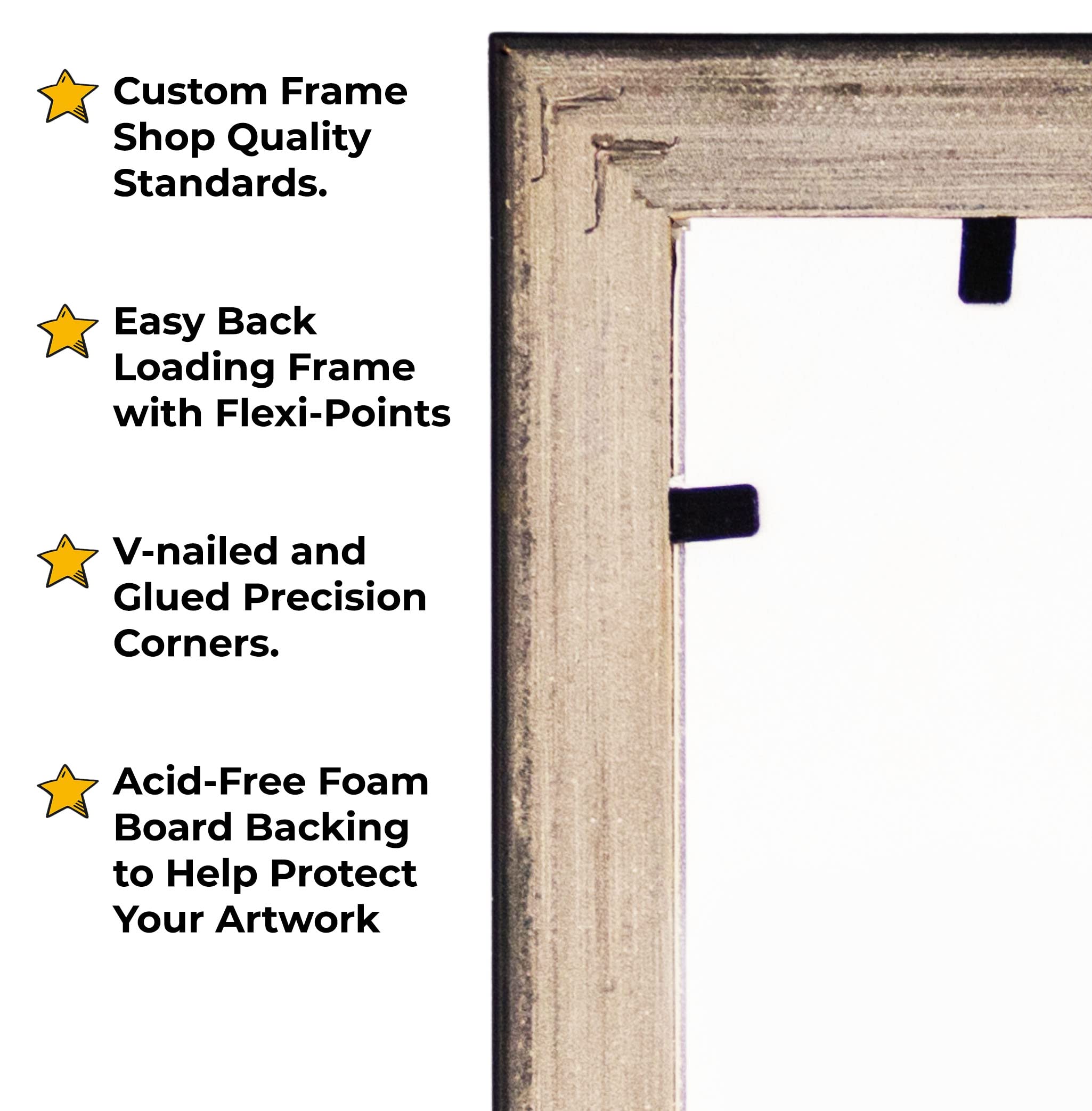 CountryArtHouse 17x60 Whitewashed Solid Wood Picture Frame - 0.8125 Inch Moulding Width with UV Acrylic Plexiglass, Acid-Free Foam Board Backing & Hanging Hardware - Perfect for Gallery Walls, Living Room Decor & Large Family Photos