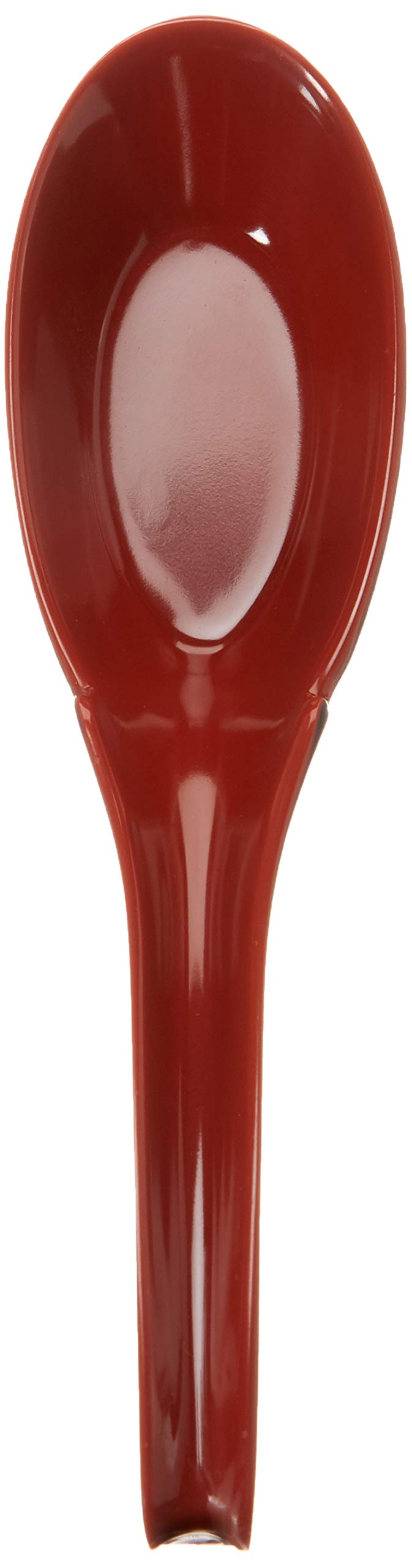 JapanBargain 2397 - 60 Pack Japanese & Chinese Soup Spoons - Black & Red Notch & Hook Design - Perfect for Ramen, Pho, Wonton Soup & Rice Dishes