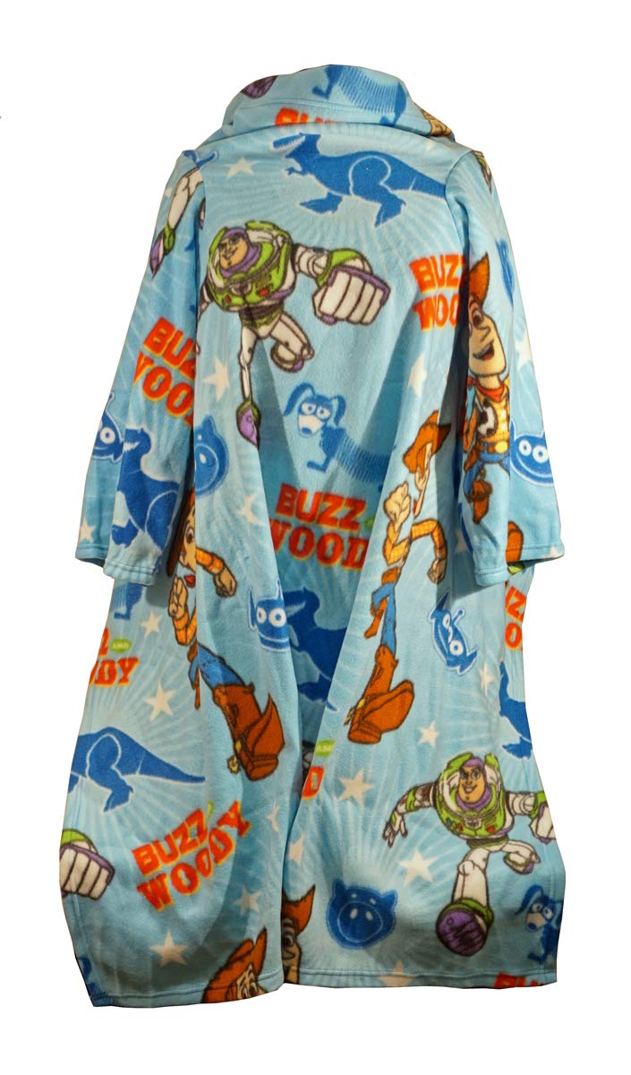 Disney Toy Story Comfy Throw Blanket with Sleeves - Soft Fleece Wearable Blanket for Kids & Adults - Perfect for Movie Nights, Camping, and Cozy Home Use