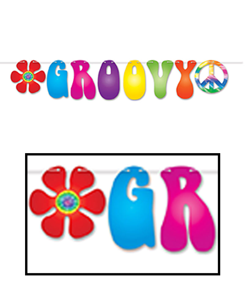 60s Groovy Streamer 1.5m - Colorful Party Decorations for Birthday, Wedding & Festival Celebrations