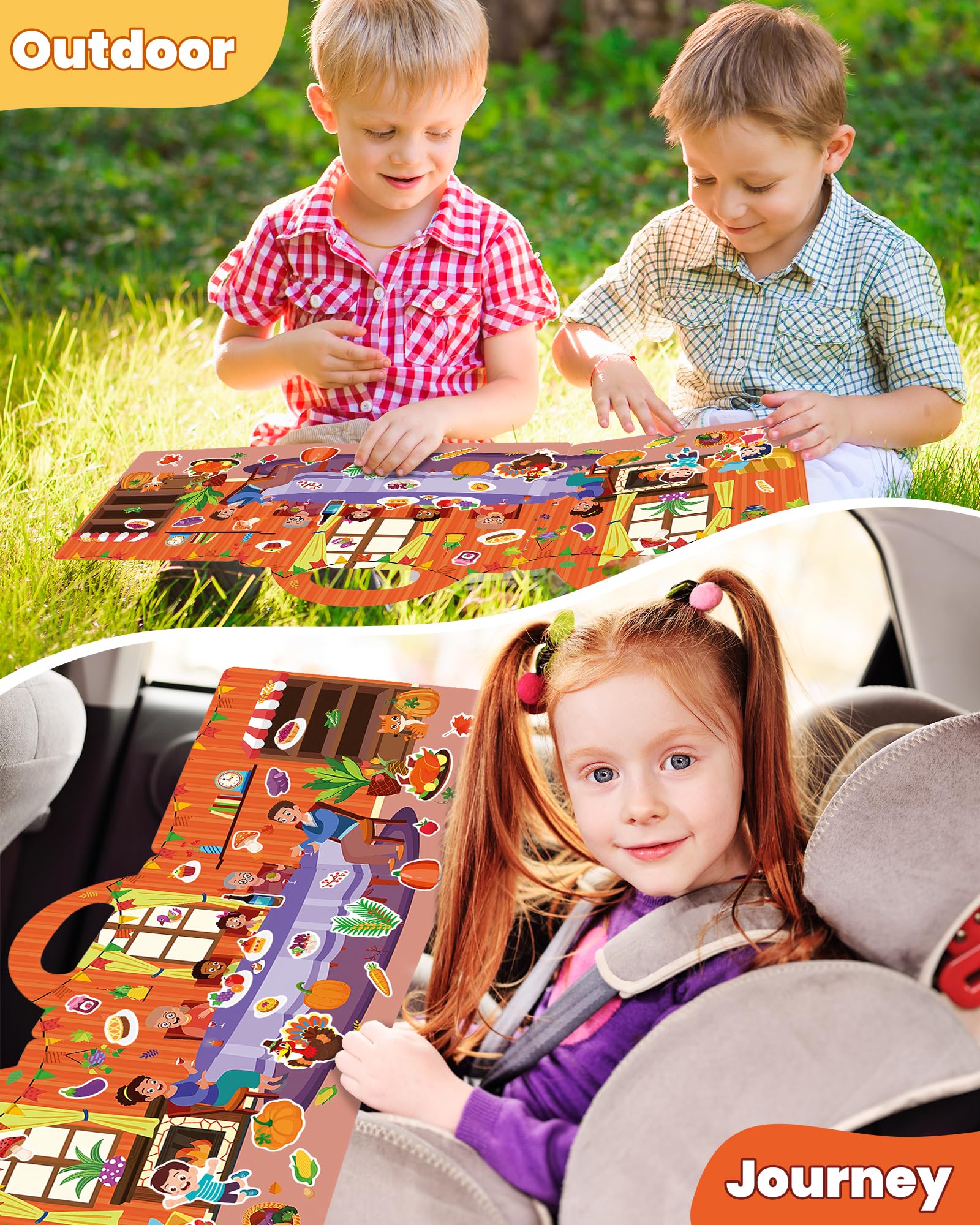 Reusable Sticker Book for Toddlers 1-4 Years - Fun Educational Activity Book with 500+ Stickers for Boys & Girls - Perfect Travel Toy, Birthday Gift & Learning Tool for Preschoolers - Ideal for Airplane, Car Rides & Quiet Playtime