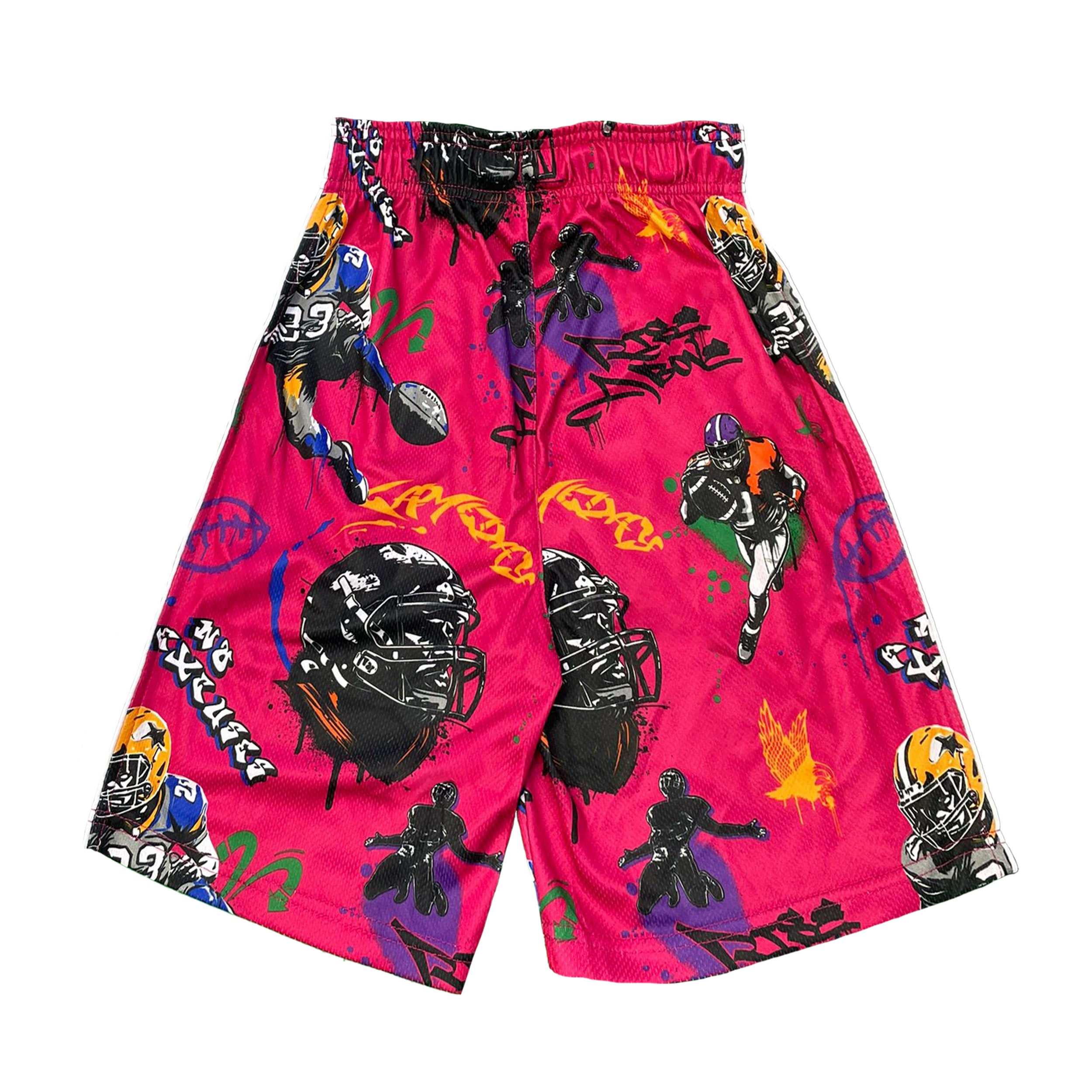 Boys Rise Above It Football Graffiti Athletic Shorts - Comfortable Sports Shorts for Football Practice, Gym Workouts & Casual Wear