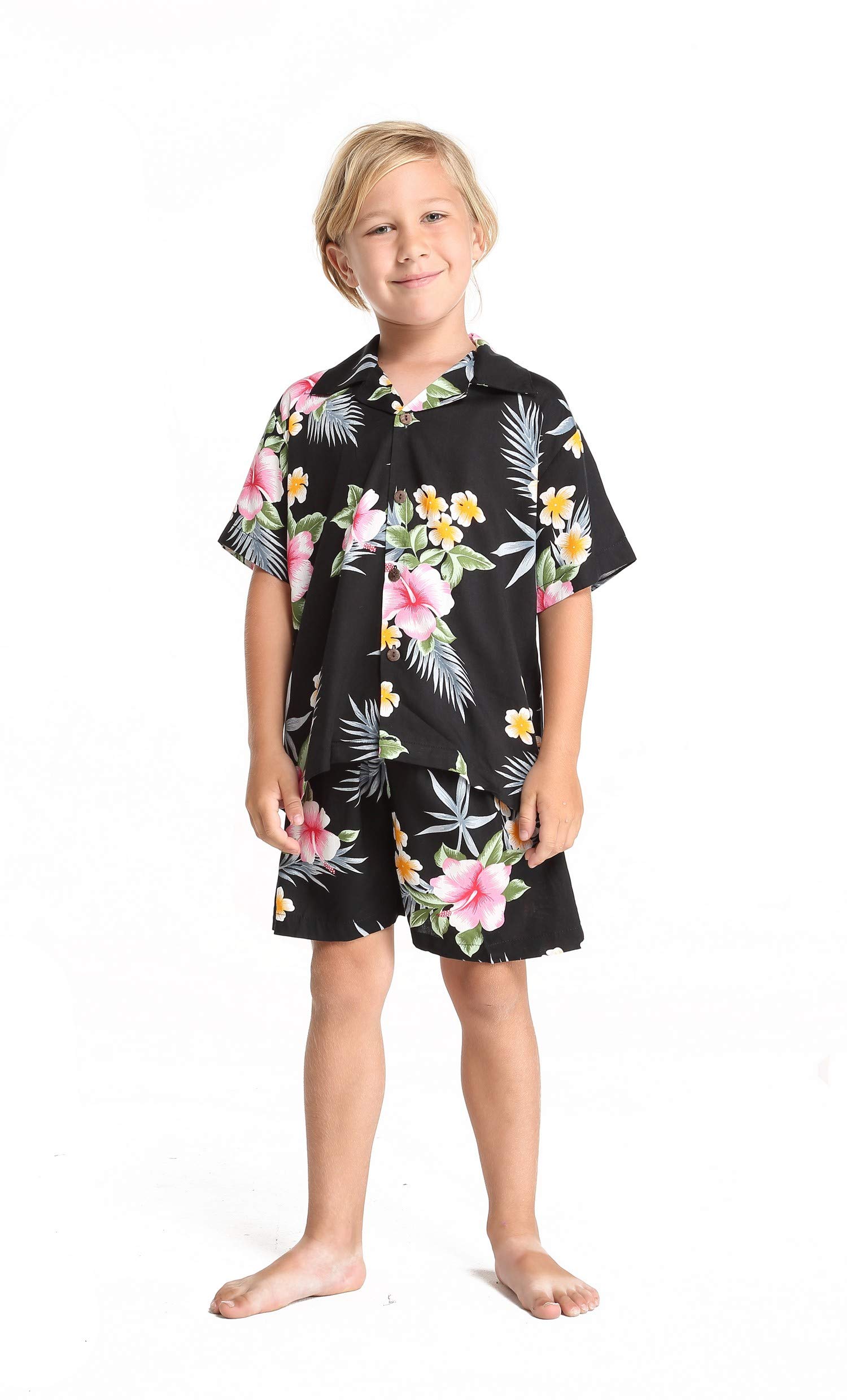 Hawaiian Luau Outfits for Family - Matching Hibiscus Print Shirts & Dresses for Men, Women, Boys & Girls | Perfect for Beach Parties, Summer Vacations & Tropical Themed Events