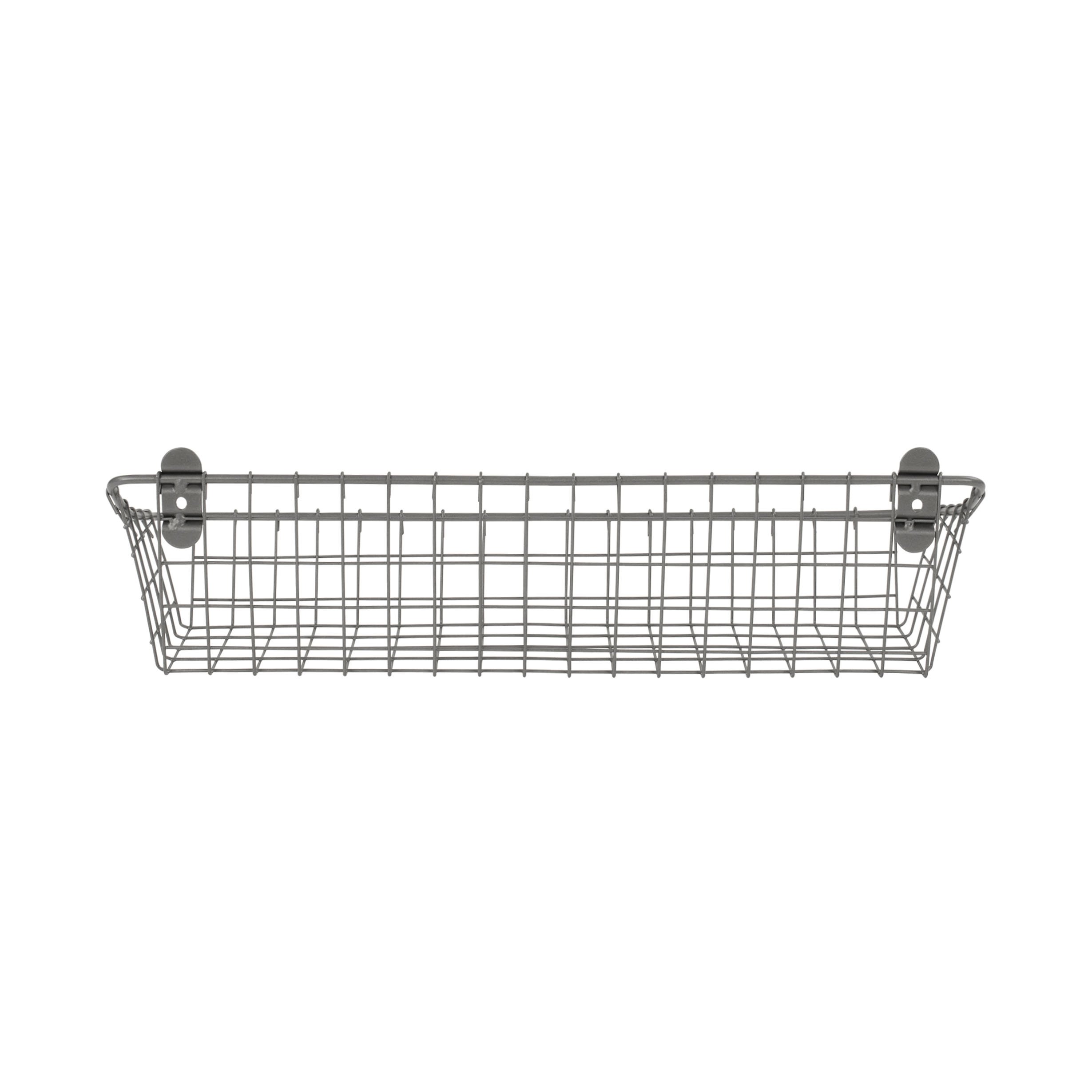 Vintage Wall Mount Basket - Industrial Gray for Home & Office Storage