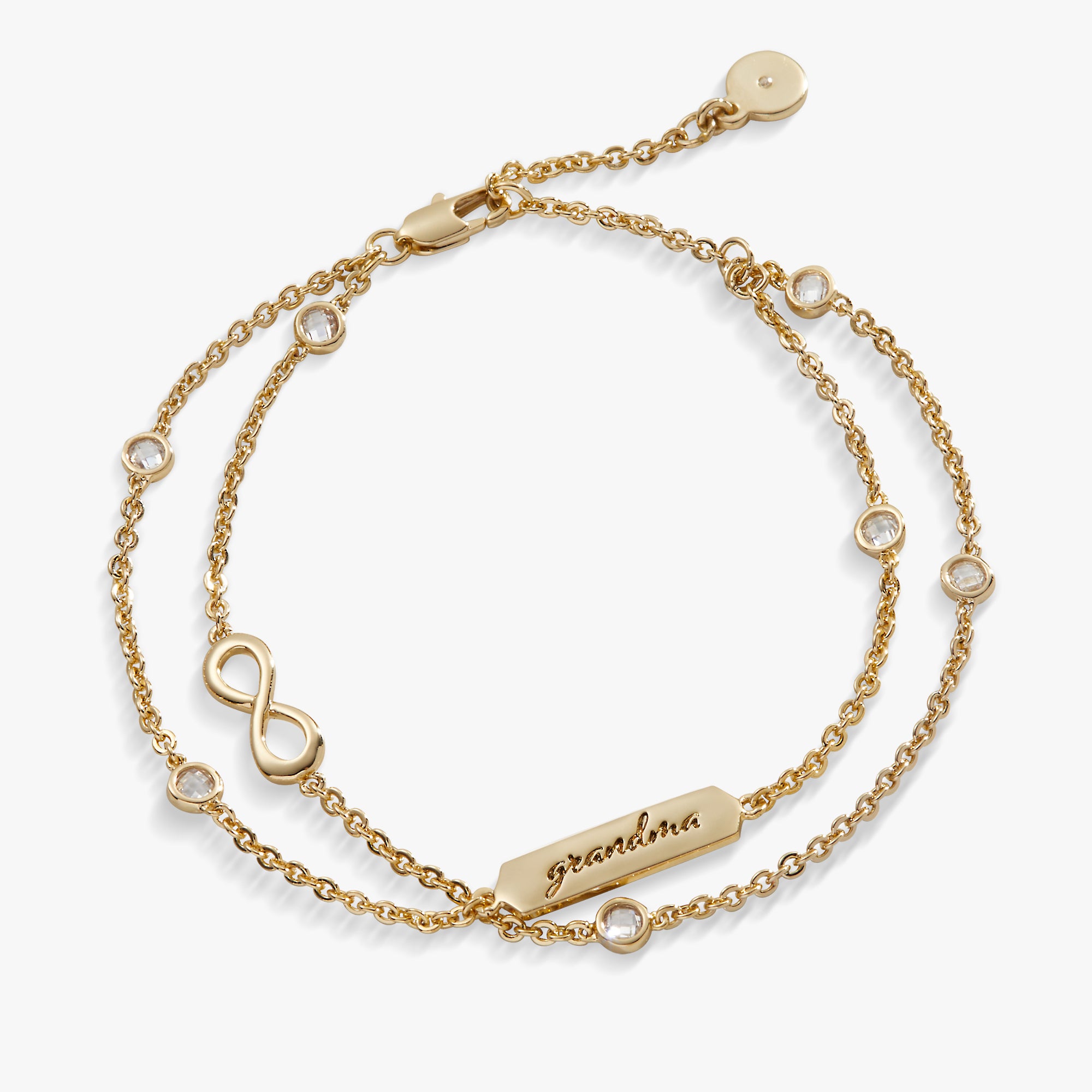 Grandma Infinity Chain Bracelet - Adjustable Sterling Silver Jewelry for Women | Perfect Gift for Mother's Day, Anniversary & Special Occasions