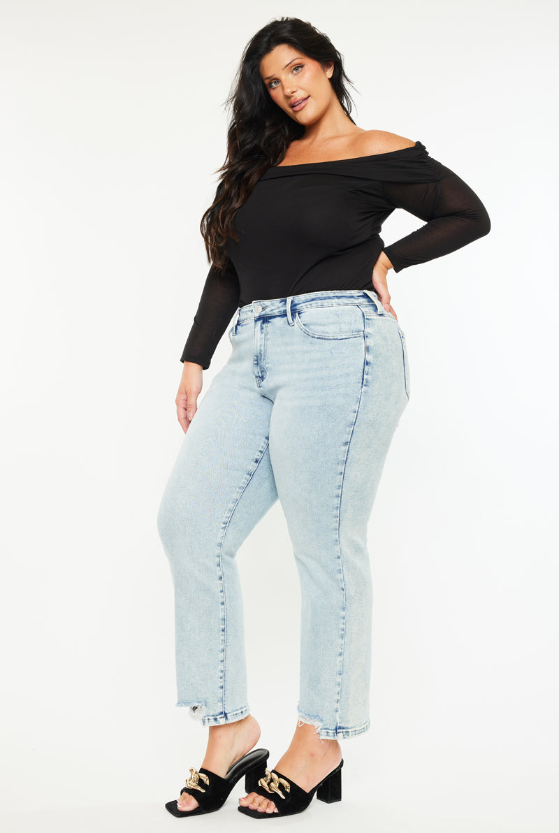 Primm Essentials Mid Rise Crop Straight Jeans for Women - Plus Size Comfort Fit Denim Pants | Casual Wear, Office Outfits & Everyday Style