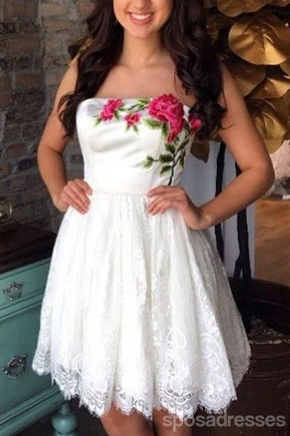 Elegant Lace Embroidery Skirt - Simple & Cute Homecoming Dress for Women | Perfect for Prom, Party & Special Occasions | CM415