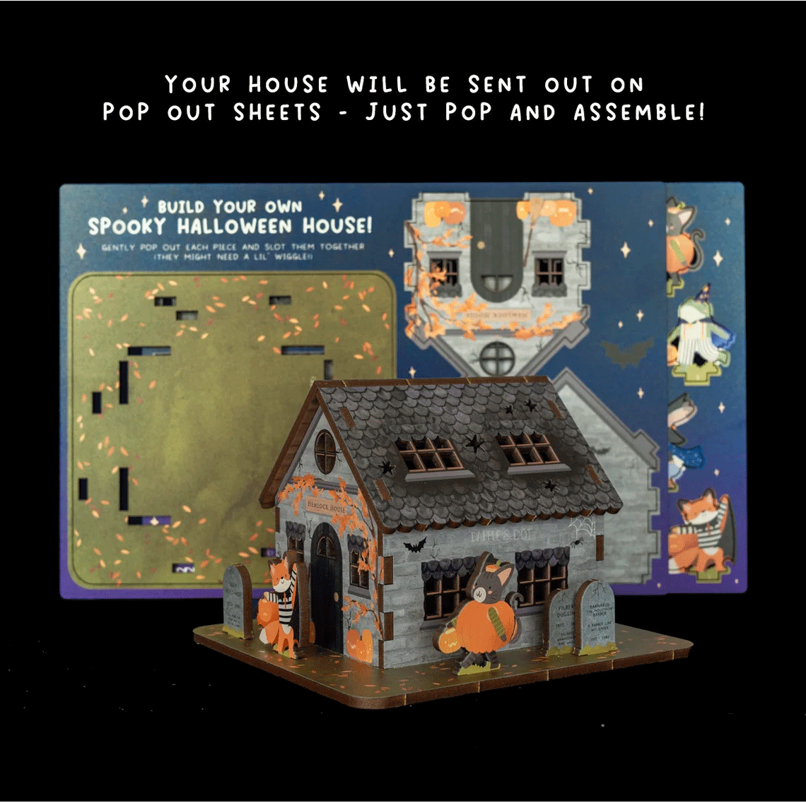 Halloween Pop-Up Haunted House DIY Kit - Spooky 3D Scene Builder for Kids & Adults | Perfect for Halloween Party Decorations & Home Haunt Displays
