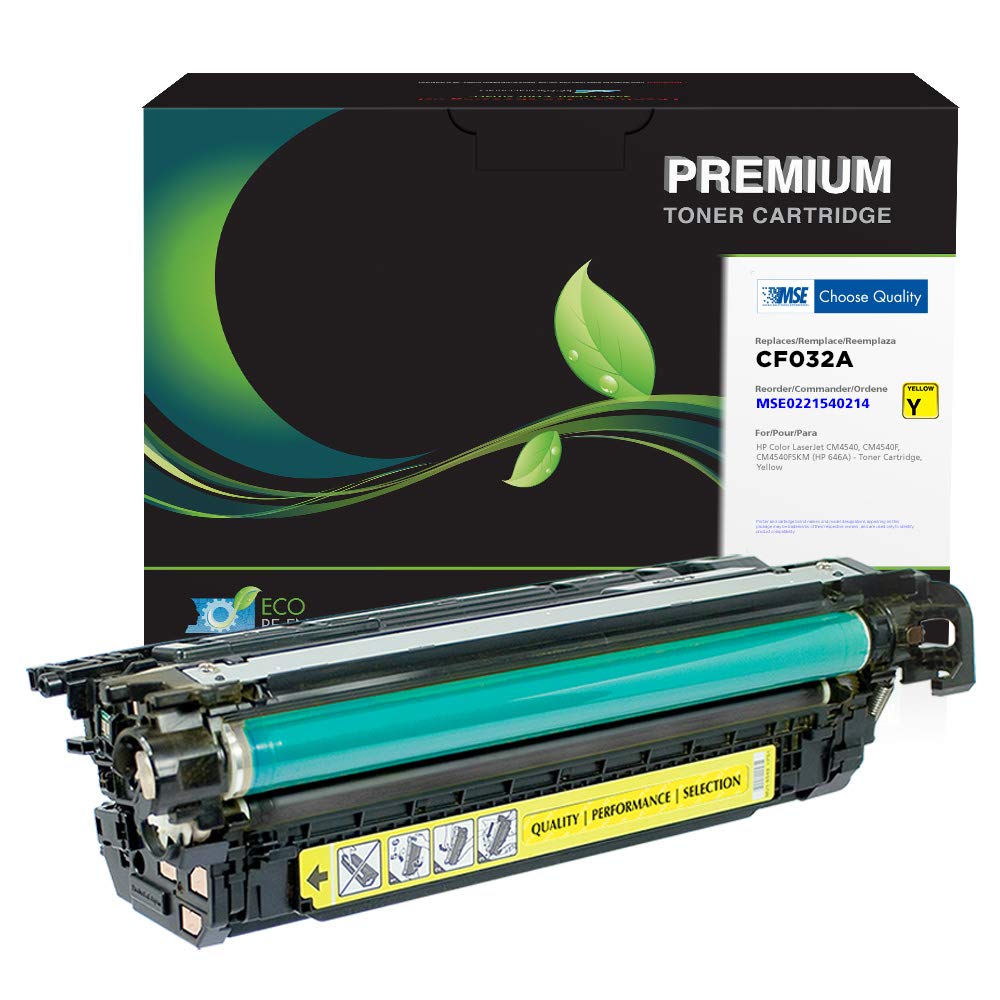 High-Quality MSE Remanufactured Yellow Toner Cartridge Replacement for HP CF032A (HP 646A) | Compatible with HP Printers | Perfect for Home & Office Printing Needs