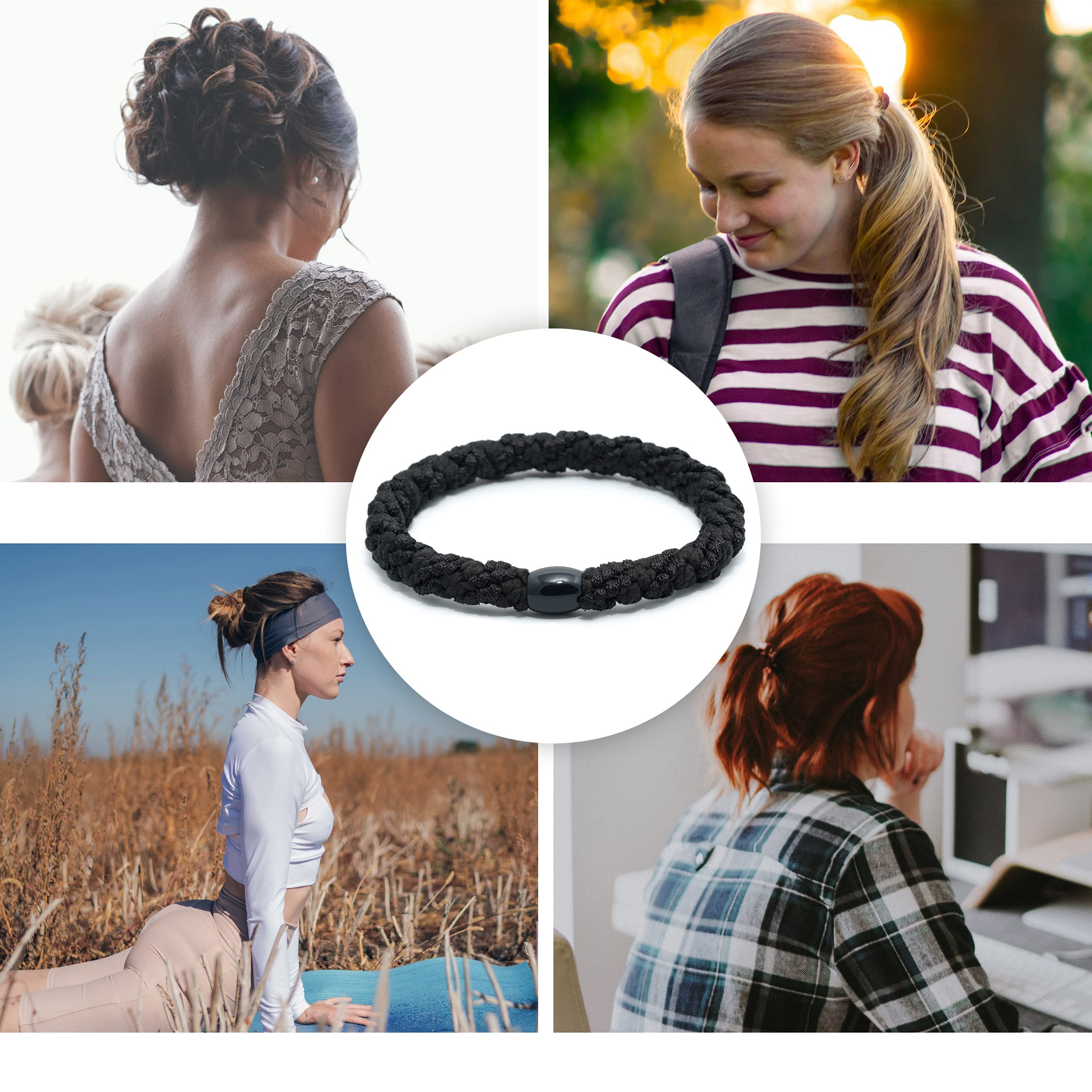18 Pcs No Damage Hair Ties for Women & Girls - Soft Ponytail Holders for Thick Hair, No Crease Elastic Hair Bands | Perfect for Workouts, Yoga, Office & Daily Use