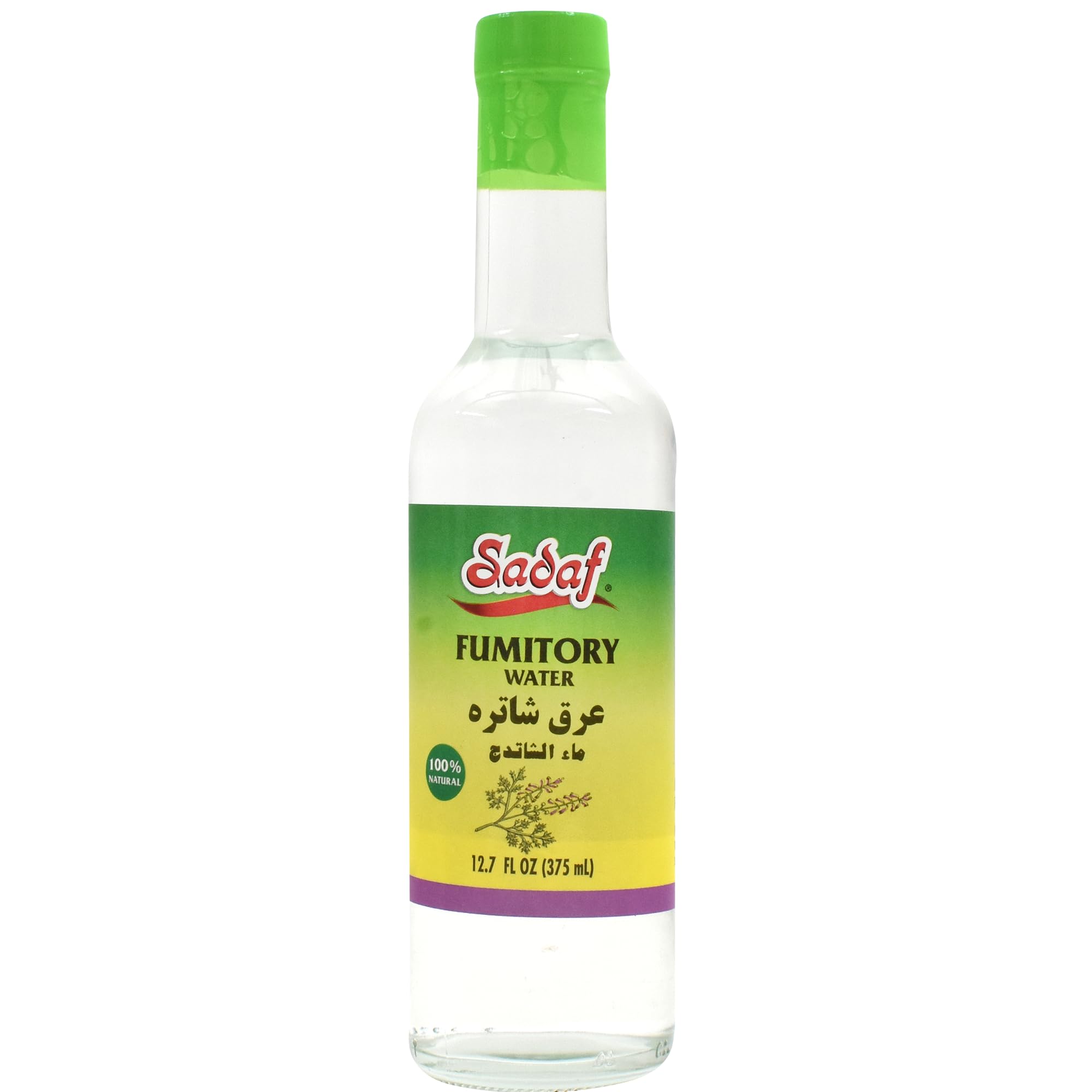 Sadaf Aragh Shatareh Fumitory Water - 100% Natural, Kosher, 12.7 Oz Bottle - Perfect for Refreshment and Culinary Enhancements
