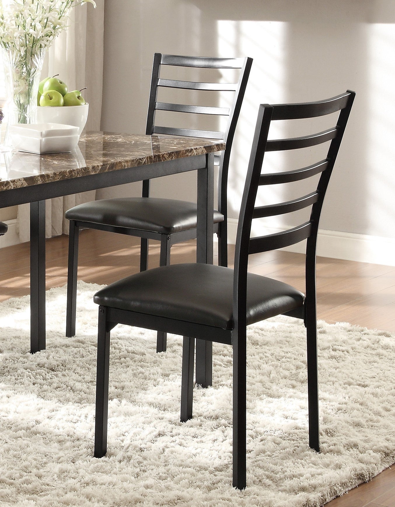 4 Pack Black Metal Frame Side Chairs - Modern Casual Dining Room Furniture for Kitchen, Breakfast Nook, and Small Space Decor