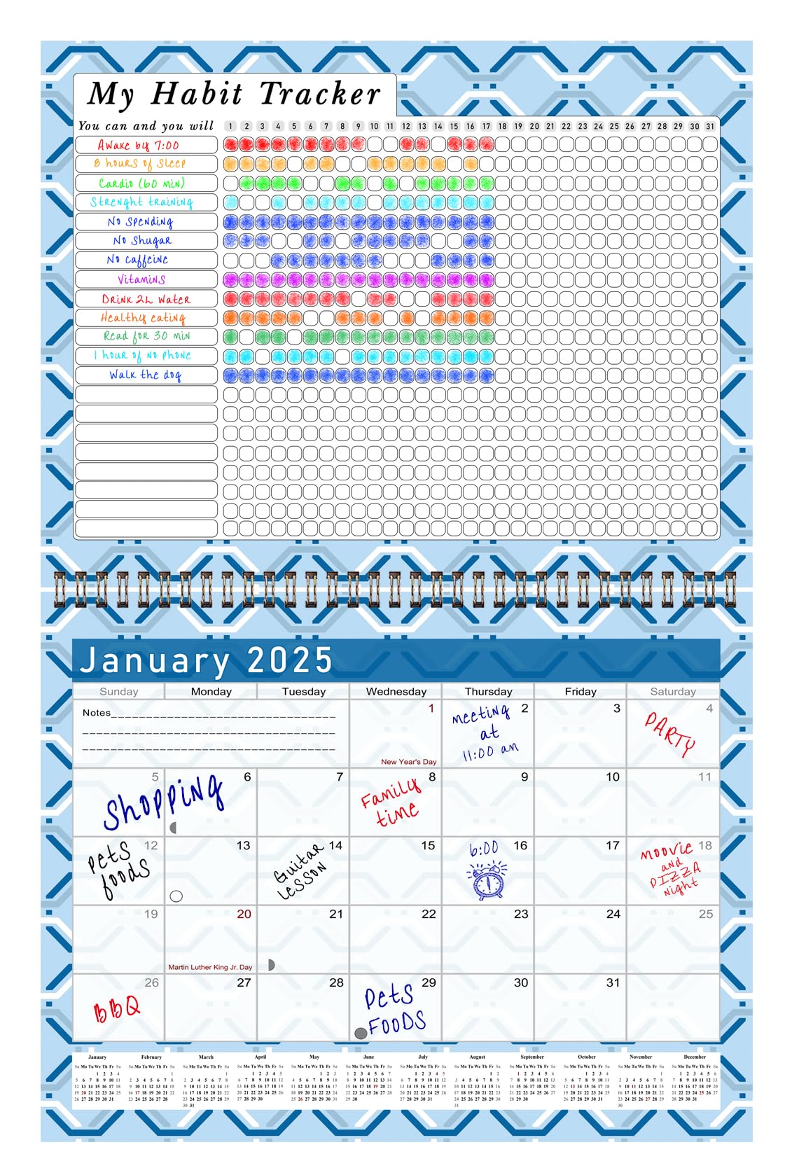 2025 Motivational Monthly Planner & Calendar - Daily, Weekly, Monthly Goal Tracking Journal with Habit Tracker - Desktop & Wall Organizer (Edition #04) - Perfect for Office, Home, or School Productivity & Time Management