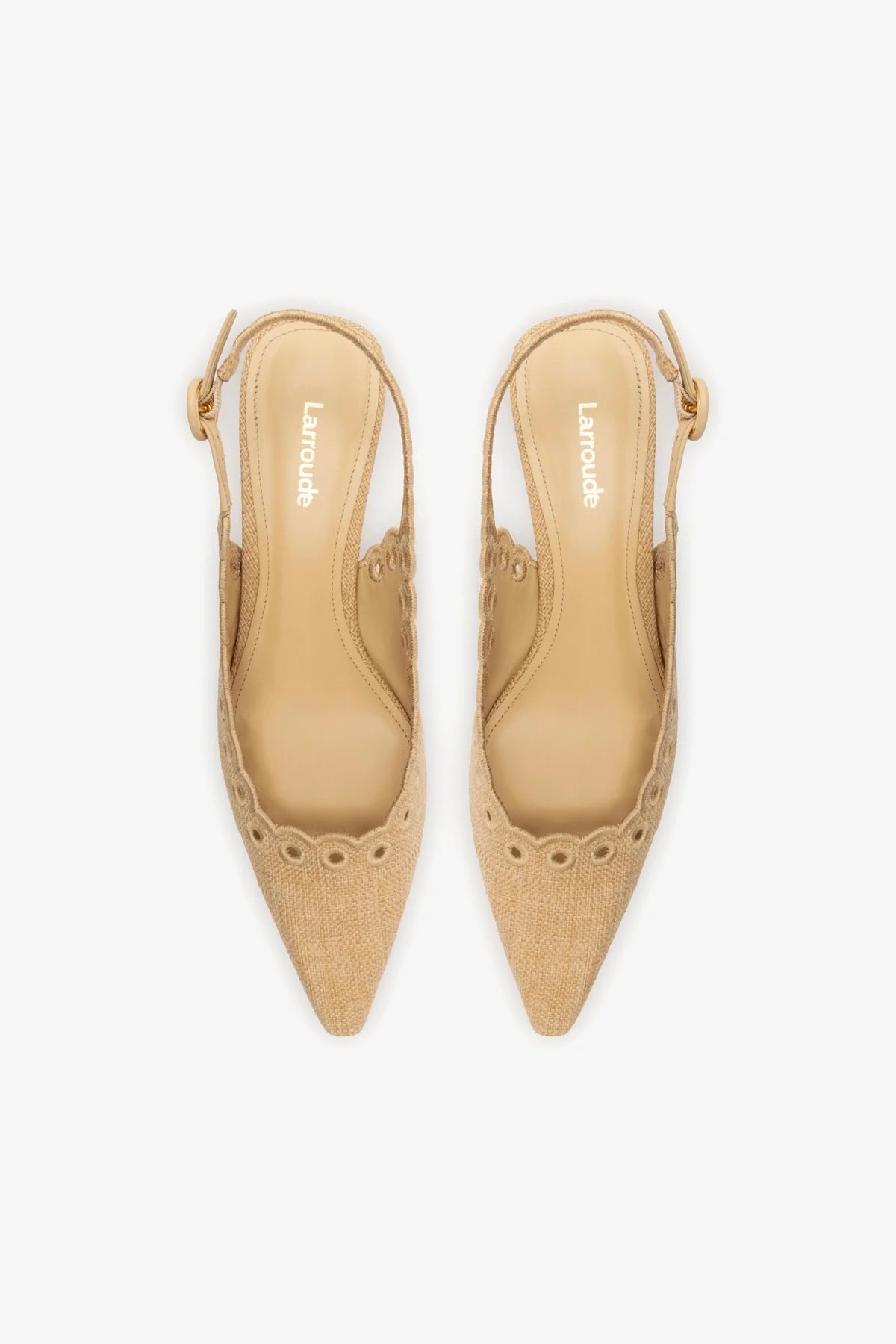 Florence Broderie Women's Pumps in Beige Raffia - Comfortable & Stylish Summer Sandals for Beach, Wedding, and Casual Outfits