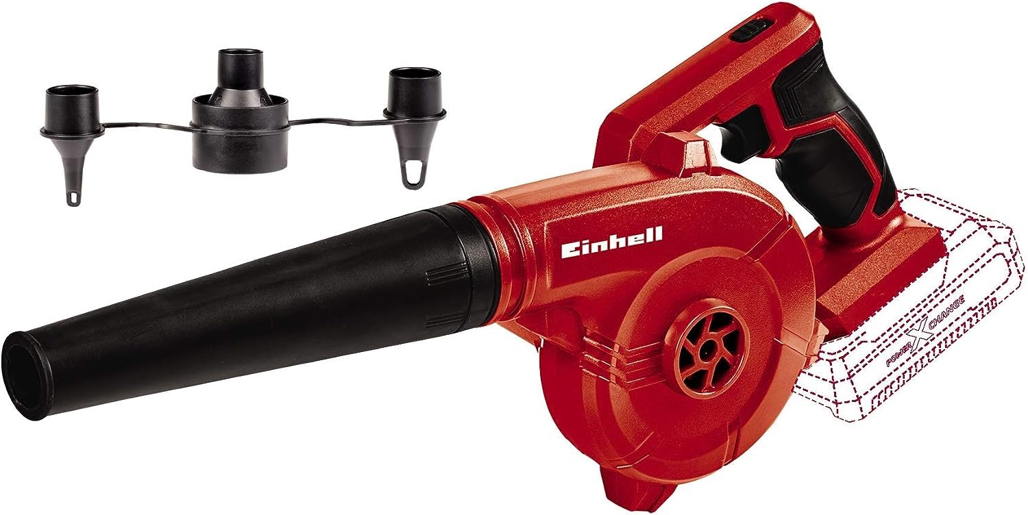 Einhell TE-CB 18/180 Li Cordless Leaf Blower - 180 km/h Airflow, 15,500 RPM, 2 Speed Settings, SoftGrip Handle (Battery & Charger Not Included) - Perfect for Yard Cleanup, Leaf Removal, and Outdoor Debris Clearing