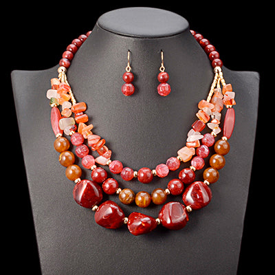 African Beads Jewelry Set for Weddings - Handmade Bridal Accessories for Women, Perfect for Bridal Showers, Cultural Celebrations & Special Occasions