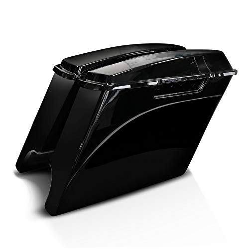 Premium Stretchable Saddlebags for Harley Davidson Road King Classic 1998-2013 - Painted Finish, No Lock Included - Perfect for Motorcycle Touring & Long-Distance Riding