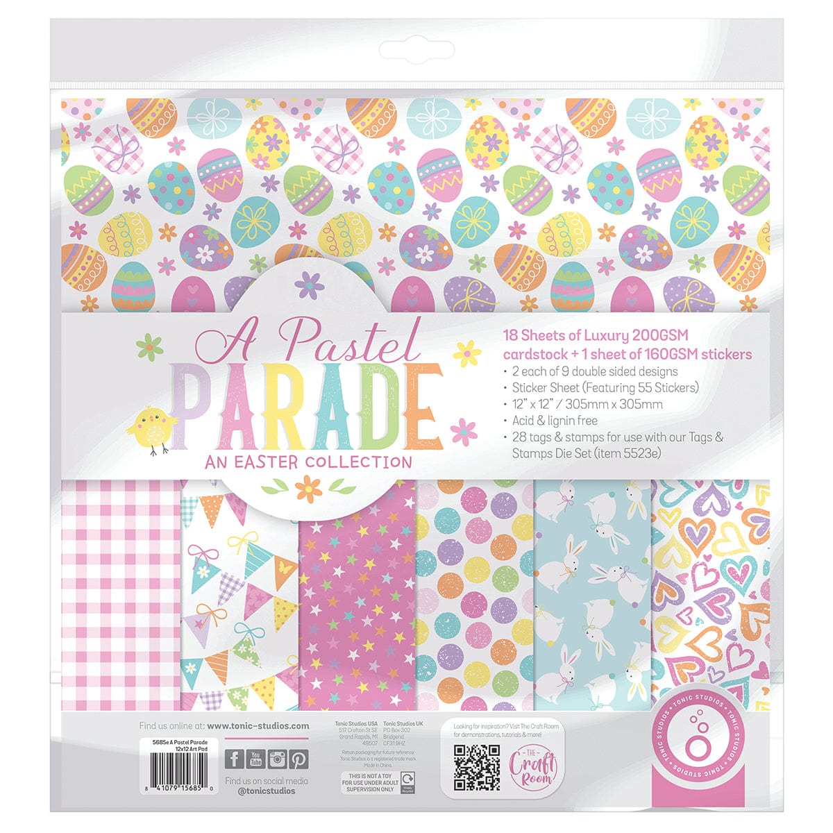 Pastel Parade 12x12 Scrapbook Paper Pad - 5685e - Perfect for Card Making, Scrapbooking, and DIY Crafts