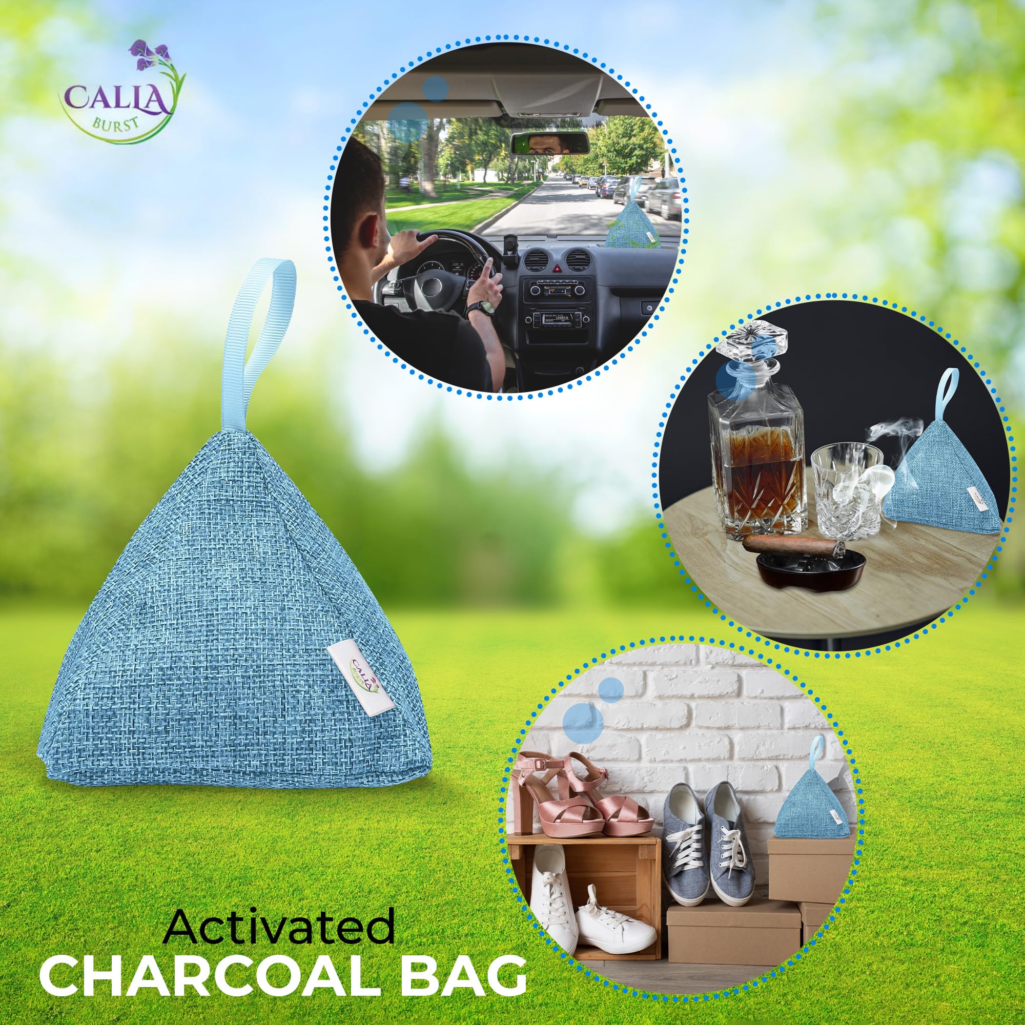 Bamboo Charcoal Air Purifier Bags - Natural Odor Eliminator for Home, Car, Closet, Pet Areas | Activated Charcoal Deodorizer | Reusable & Eco-Friendly Air Freshener (4 Pack, 200g) - Perfect for Bedrooms, Bathrooms, Shoes, and Refrigerators