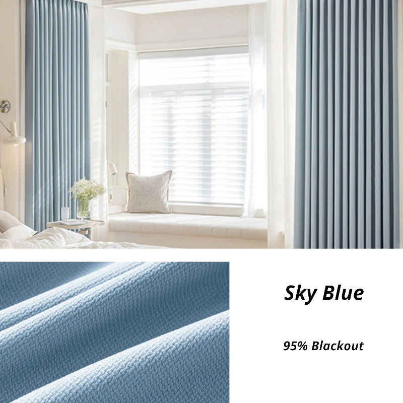 Amalia Cotton Linen Japandi Textured Room Darkening Curtains - Blackout Window Drapes for Bedroom, Living Room & Nursery - Noise Reducing & Light Blocking Home Decor