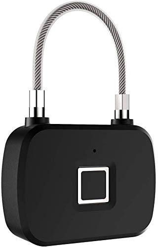 2021 New Fingerprint Padlock - Biometric Keyless Travel Lock, Anti-Theft Smart Lock for Backpack, Luggage, Suitcase, Cabinet, Bike, Gym Locker & Office Door - Ideal for Travel, Home Security & Outdoor Activities