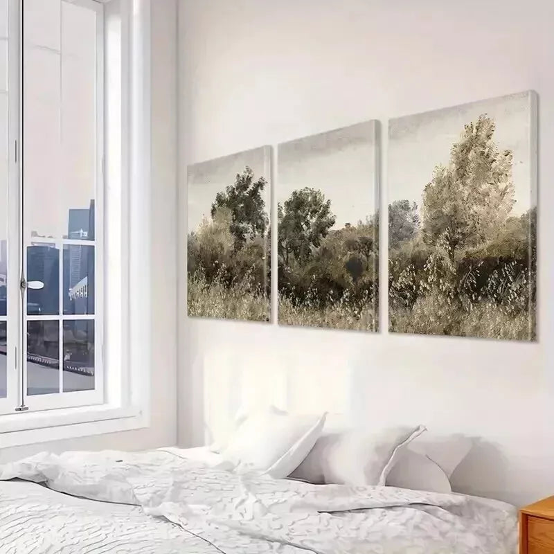 3-Piece Modern Brown Tree Landscape Wall Art Set - Framed Canvas Prints 50x70cm - High Quality Australian Made Wall Decor - Perfect for Living Room, Bedroom & Office Decor