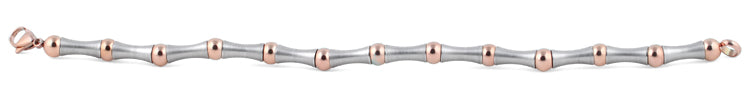 Stainless Steel & Rose Gold Plated Bead Bar Bracelet for Women - Elegant Stackable Jewelry for Everyday Wear, Parties & Gifts
