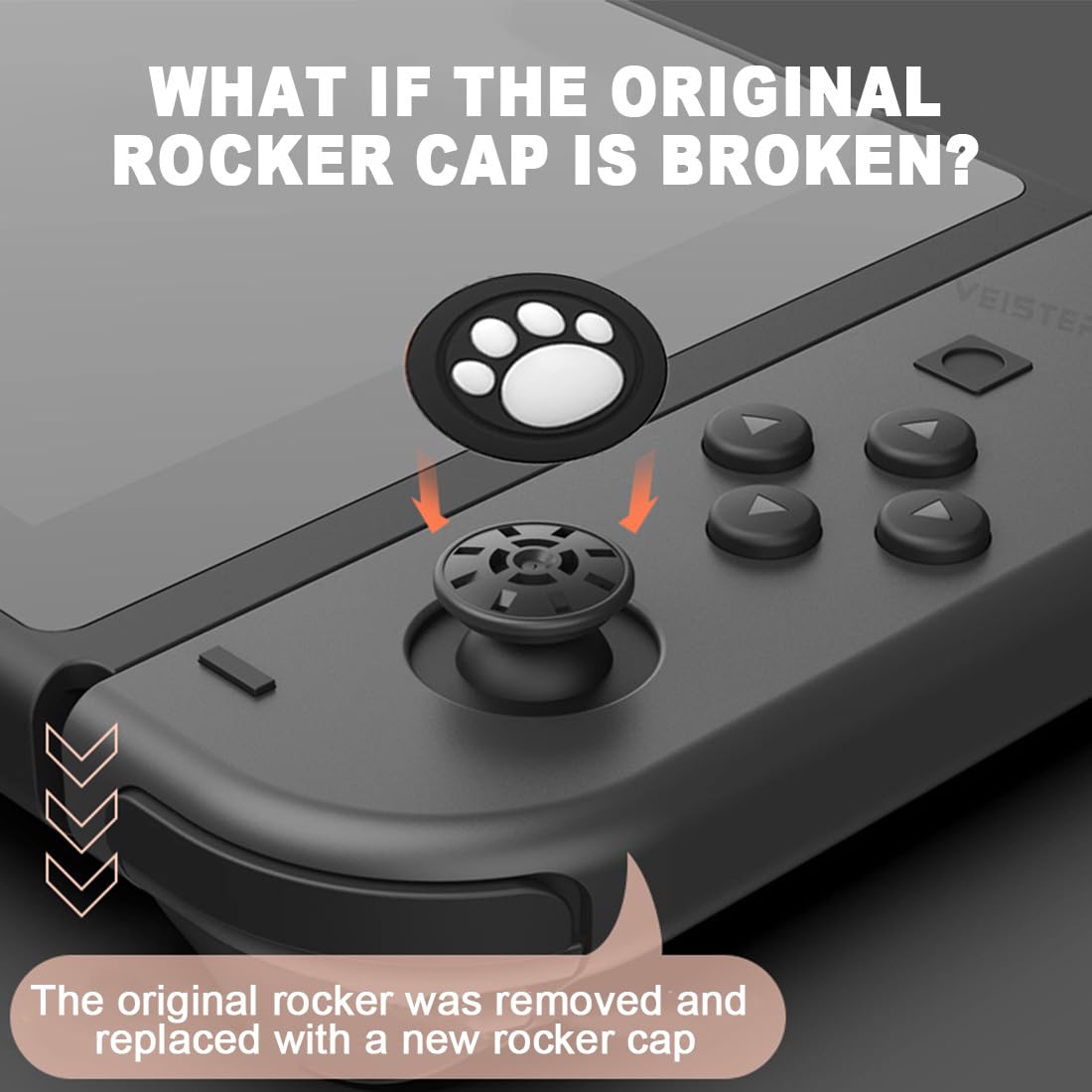16 Pcs Replacement Joystick Caps for Nintendo Switch - Anti-Slip Silicone Thumb Grip Covers with Cat Claw Design - Perfect for Gaming, Travel & Protecting Your Switch Controllers