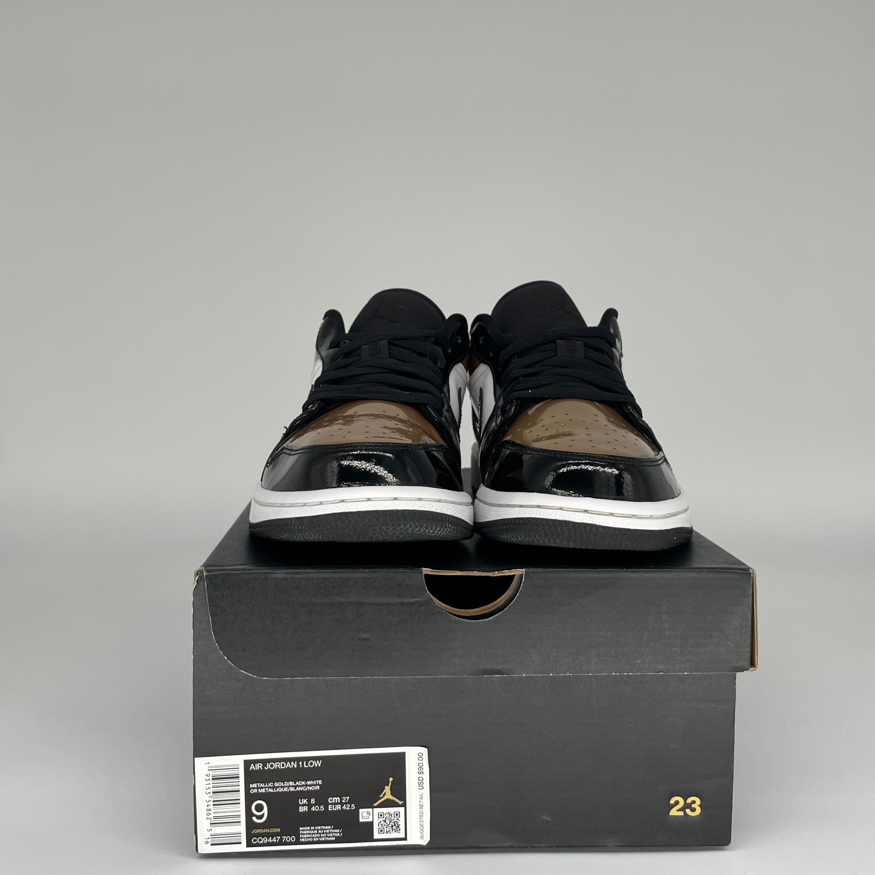 AIR JORDAN 1 LOW GOLD TOE Men's Basketball Shoes - Size 9 (CQ9447-700) | Retro Sneakers for Streetwear & Casual Outfits