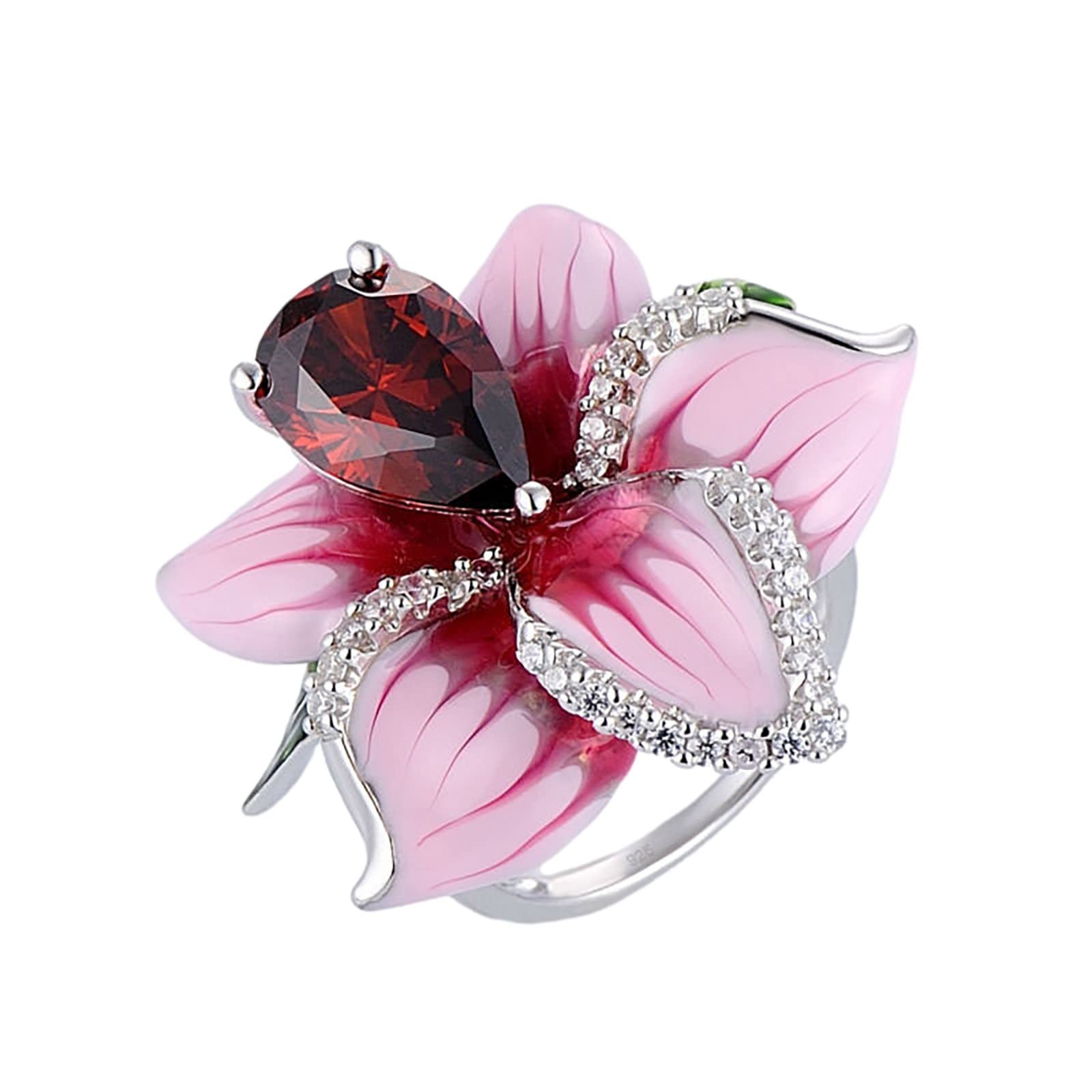 Stackable Fashion Rings for Women - Floral Cocktail Party Wedding Rings Set - Elegant Jewelry Gift for Girls & Brides | Perfect for Date Nights, Bridal Showers & Special Occasions