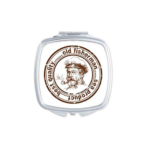 DIYthinker Vintage Fisherman Captain Compact Double-Sided Pocket Mirror - Portable Travel Makeup Mirror for Women & Men, Perfect for Home, Office, and On-the-Go Touch Ups