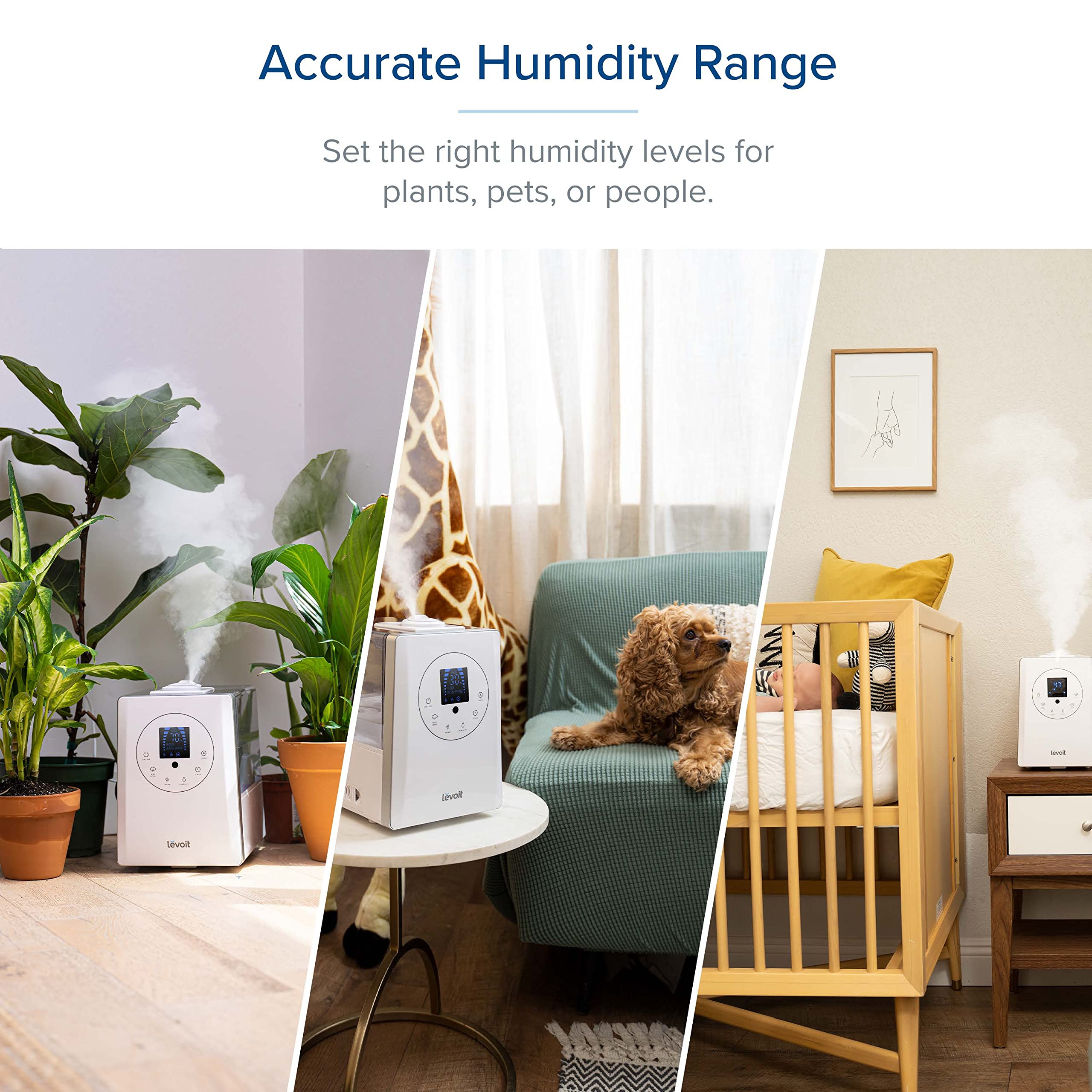 LEVOIT 6L Warm and Cool Mist Humidifier for Large Room | Bedroom & Plant Humidifier with Remote Control, Essential Oil Diffuser, Filterless, Auto Mode, 60H Runtime | Perfect for Home, Office, Nursery & Dry Climate Relief