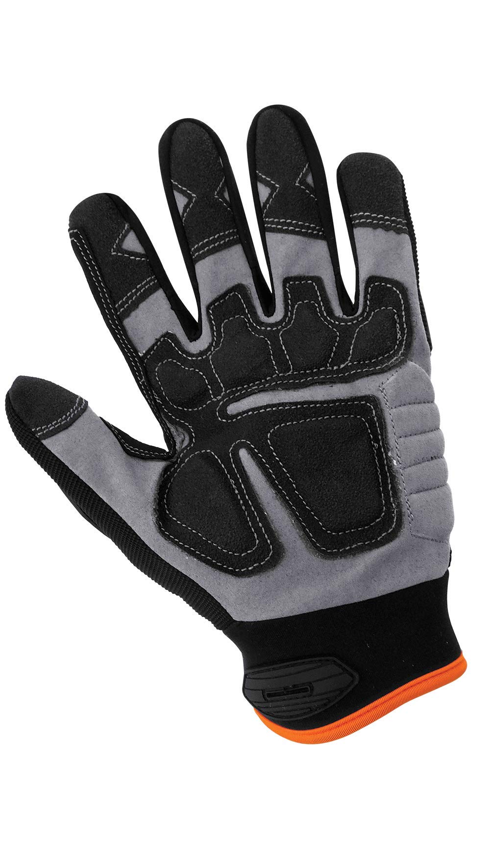 HR8500 Hot Rod Gloves - Impact Resistant Padded Palm Work Gloves for Mechanics & Construction - Large Size (Perfect for Automotive Repair, Welding & Heavy-Duty Jobs)