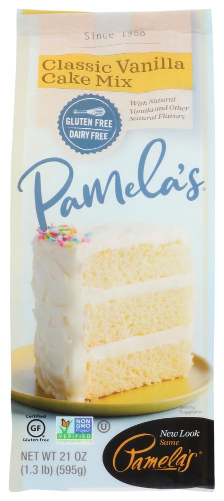 Pamela's Classic Vanilla Cake Mix Gluten Free - 21 Oz (Pack of 6) | Delicious & Easy Baking for Birthdays, Parties & Special Occasions