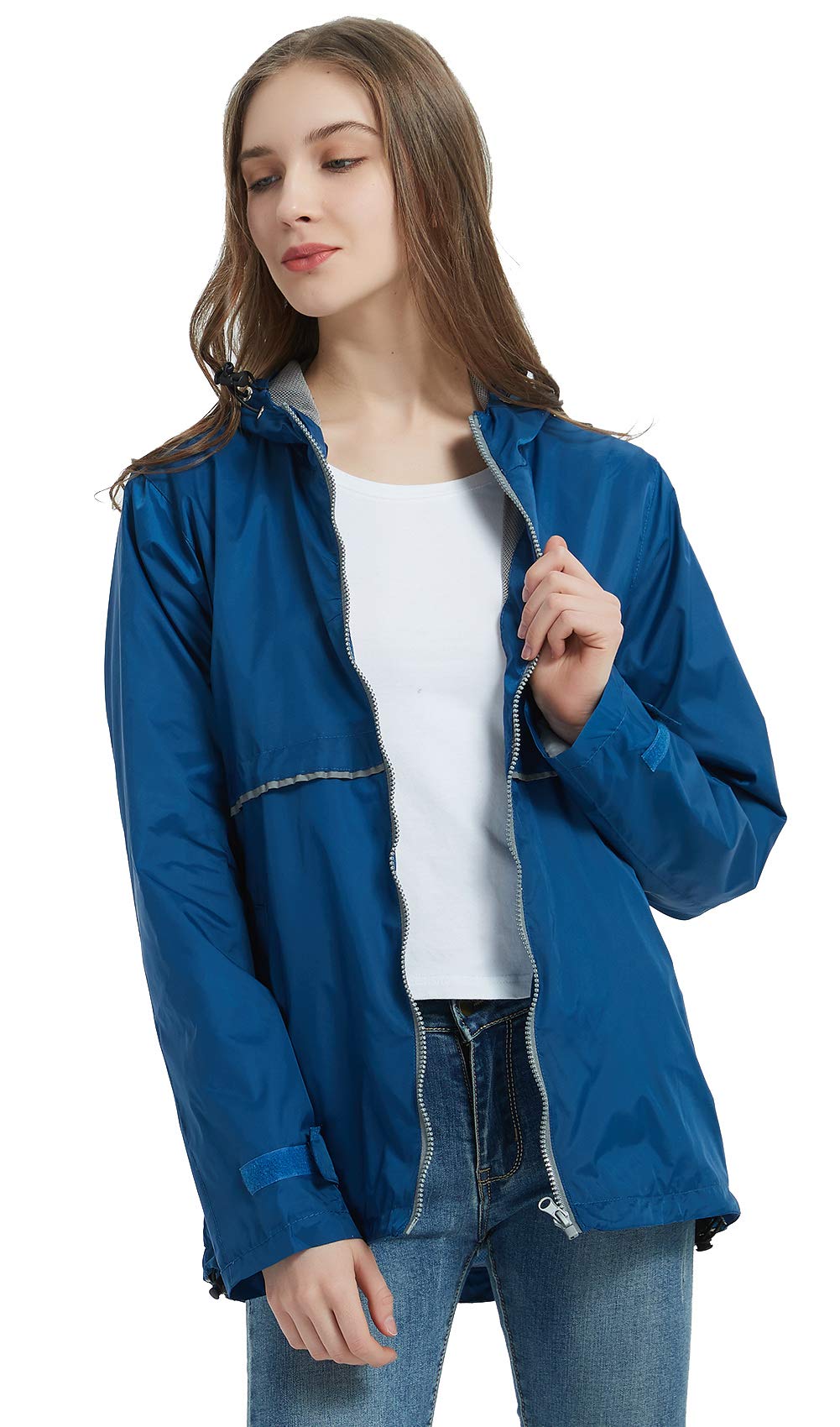 SUNDAY ROSE Women's Lightweight Waterproof Rain Jacket with Hood - Windproof Windbreaker for Hiking, Commuting & Outdoor Activities