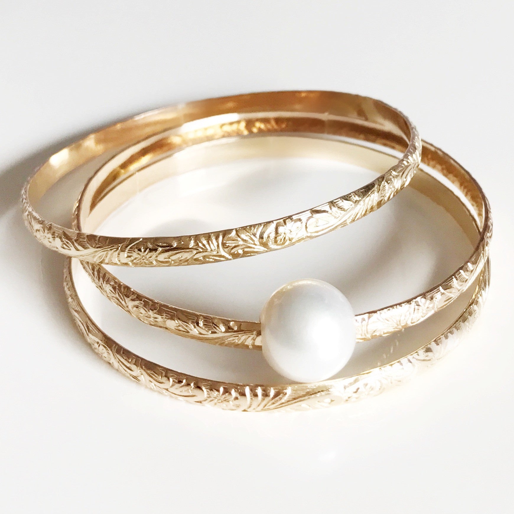 Elegant White Pearl Bangle Bracelet (B338) - Perfect for Weddings, Parties & Special Occasions