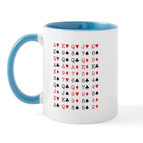 White/Blue Inside - Poker Hand Rankings (Examples Mug