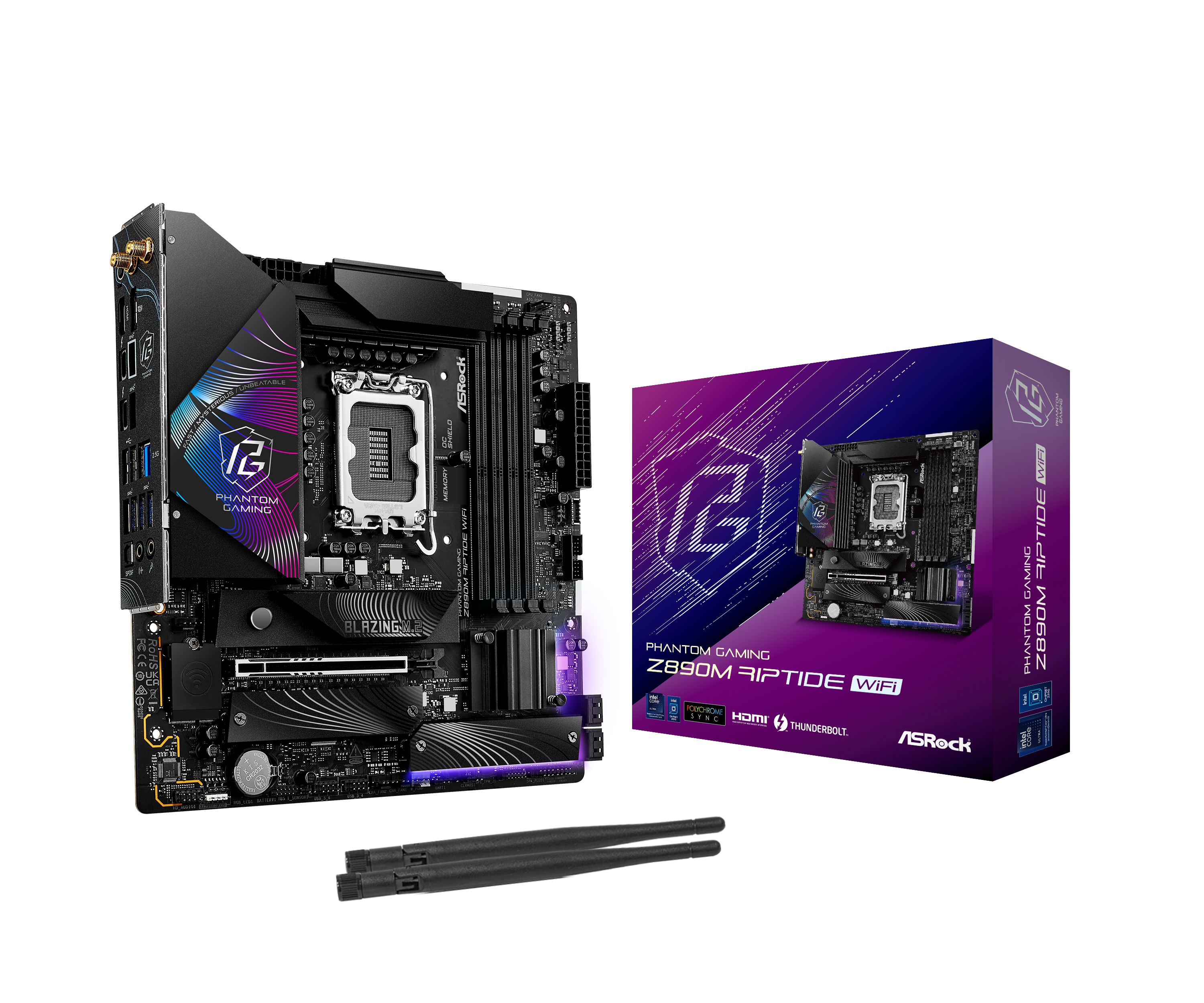 ASRock Z890M Riptide WiFi DDR5 Micro ATX Motherboard for Intel LGA 1851 Socket - High-Speed Gaming & Content Creation PC Build with Dual M.2, USB 3.2 Gen2, 2.5G LAN - Perfect for Compact Gaming Rigs and Home Office Workstations