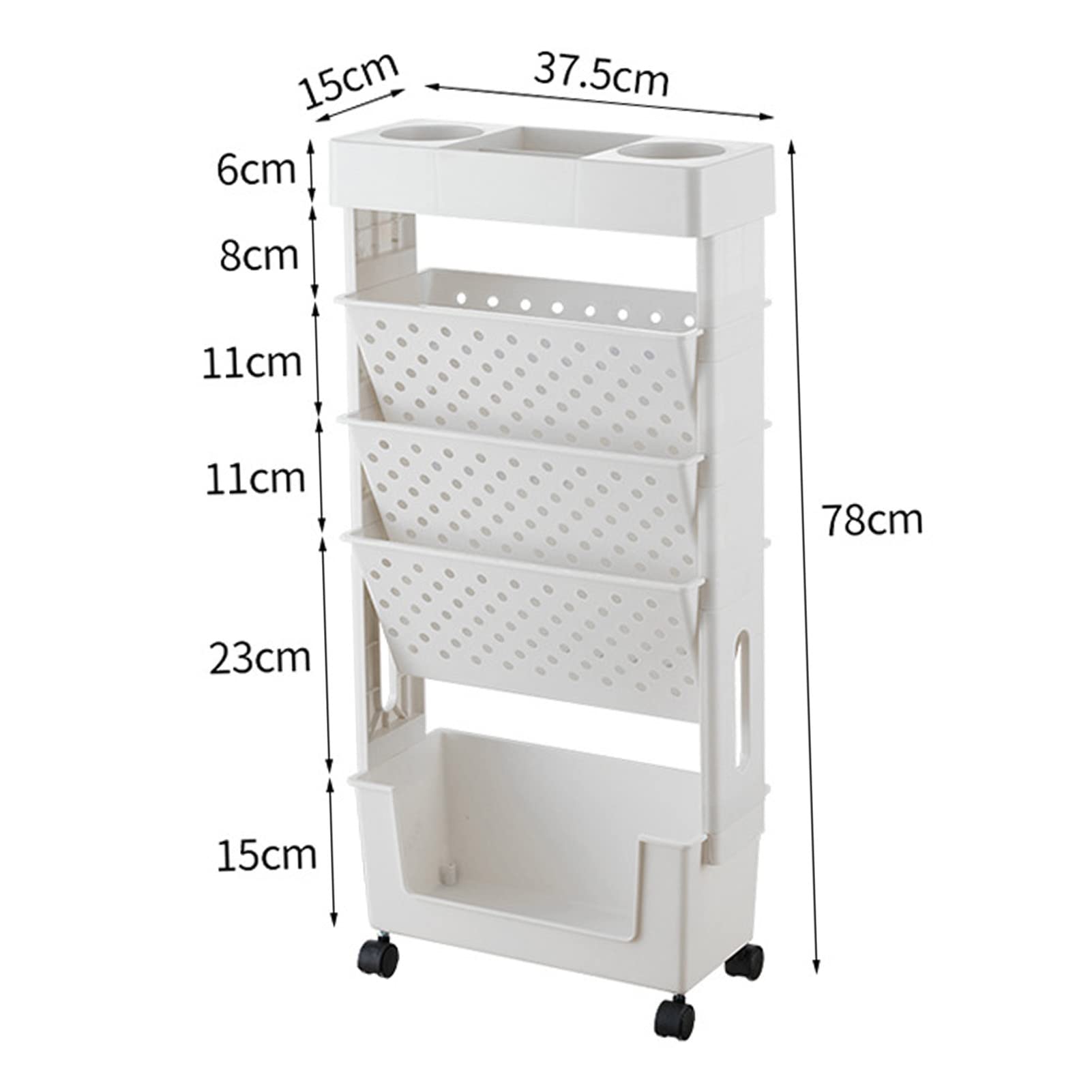 Rotating Bookshelf - Swivel Mobile Storage Shelf for Home, Office & Study Room - Space-Saving Organizer for Books, Decor & Essentials - White (Perfect for Small Spaces, Dorm Rooms & Living Areas)