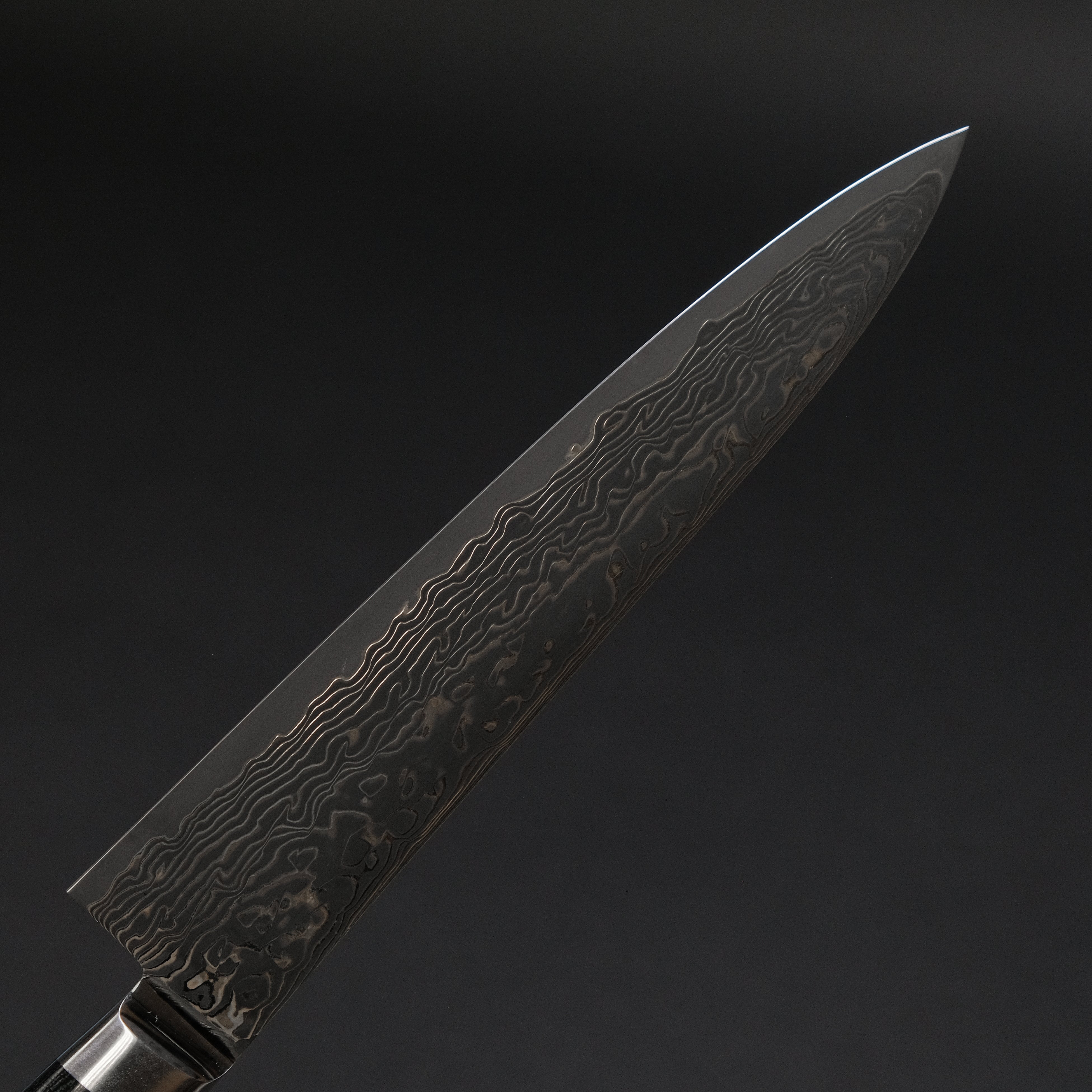 Hitohira FJ SG2 Nickel Damascus Black Petty Knife 150mm - High Carbon Steel Blade with Linen Micarta Handle - Perfect for Slicing, Chopping & Food Prep in Professional & Home Kitchens