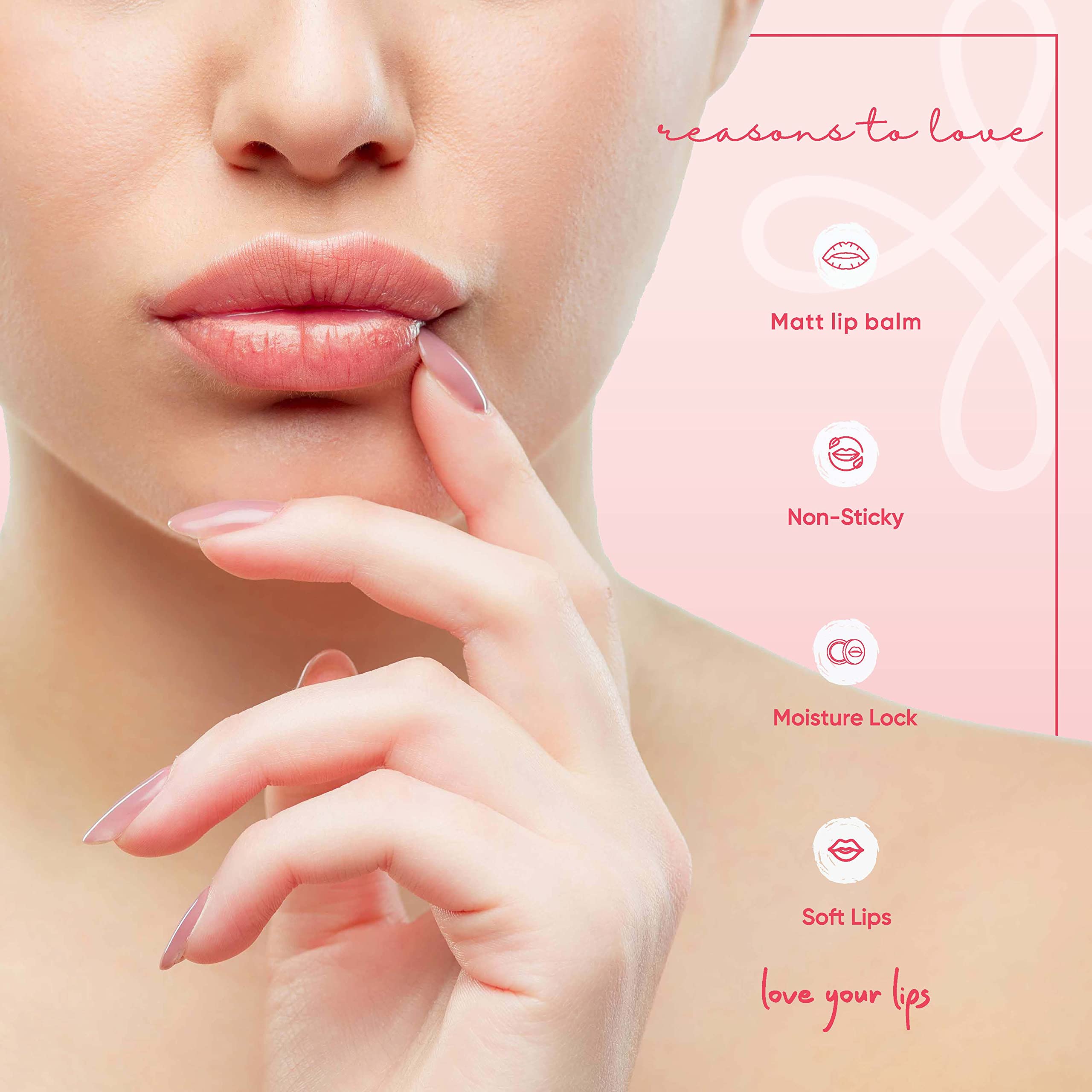 Plump Lips Cherry Berry Matt Lip Balm - Hydrating & Long-Lasting Lip Care for Soft, Smooth Lips - Perfect for Daily Use, Makeup Prep & On-the-Go Moisture