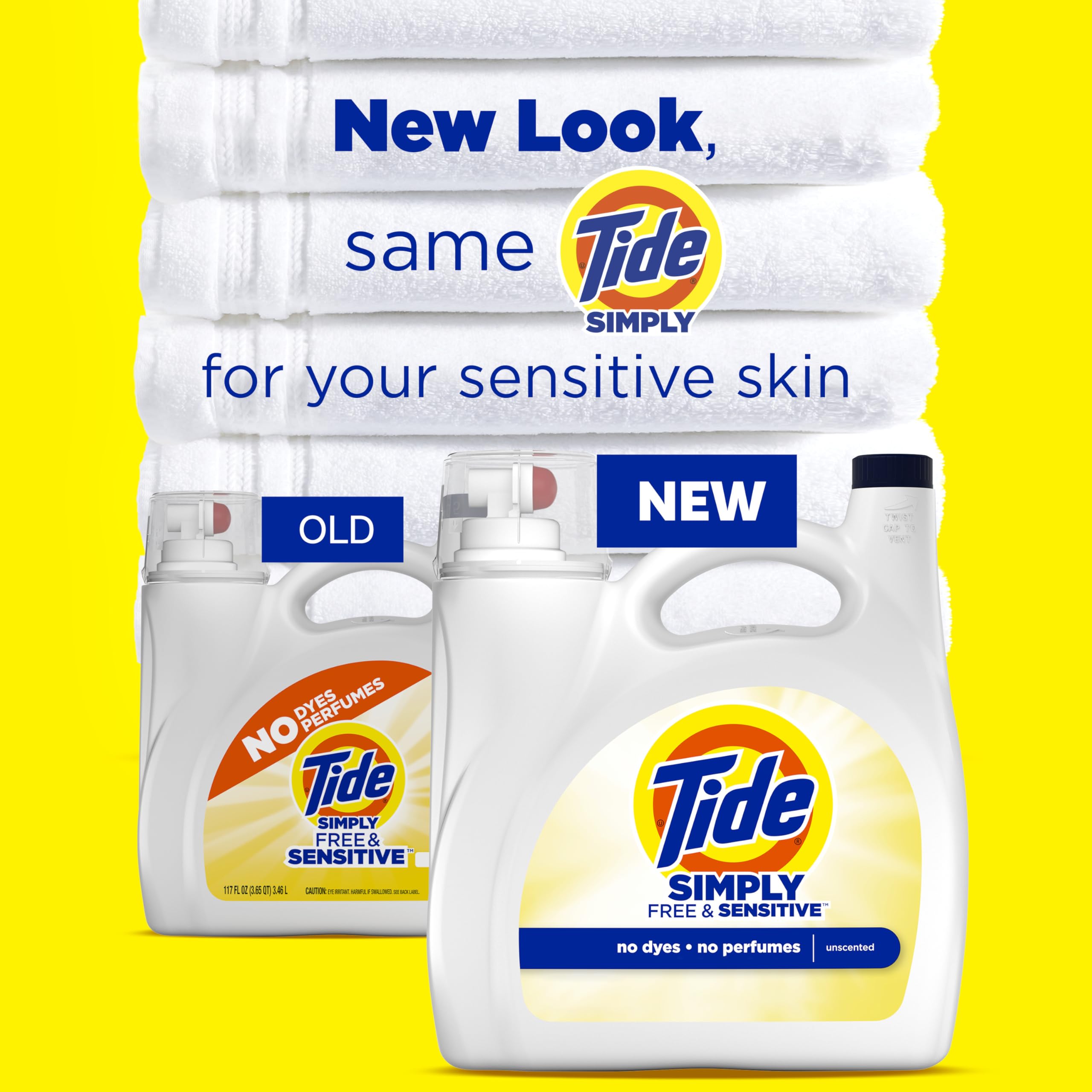 Tide Simply Free & Sensitive Liquid Laundry Detergent - 89 Loads, 117 oz - Hypoallergenic & Dye-Free for Sensitive Skin - Perfect for Babies, Kids & Allergy-Prone Families - Gentle Yet Effective Cleaning for Everyday Laundry