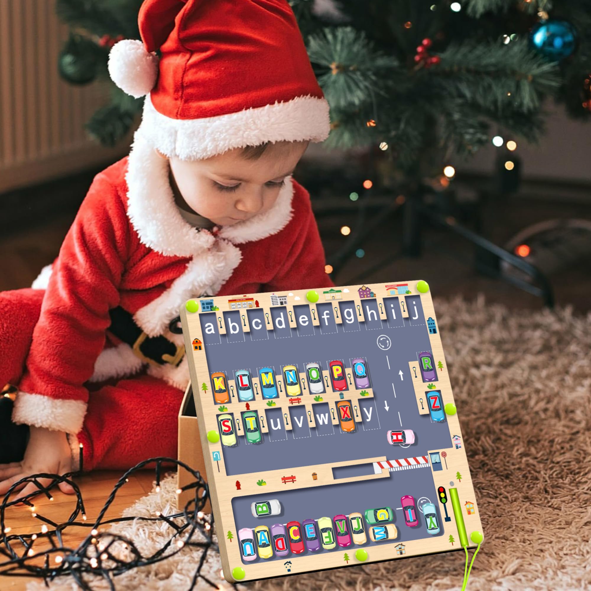 Magnetic Alphabet Maze Toy - Montessori Wooden Busy Board for Kids Ages 2-7 | ABC Learning Puzzle, Sensory Educational Toys for Toddlers & Preschoolers | Perfect for Classroom, Homeschool & Travel Activities