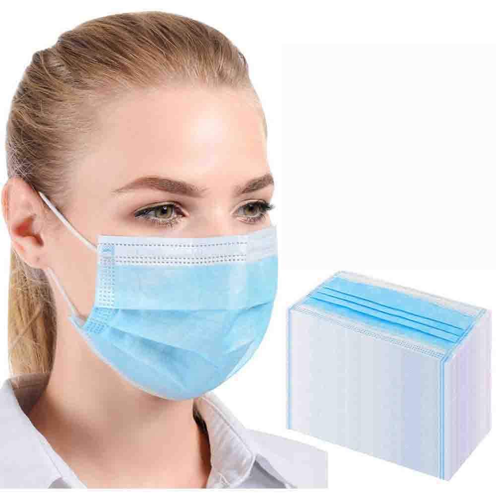 GreatDio® 50-Pack Disposable Non-Woven Elastic Ear-Loop Face Masks - Breathable, Anti-Dust, Comfortable for Daily Use, Work, Travel & Public Safety Protection