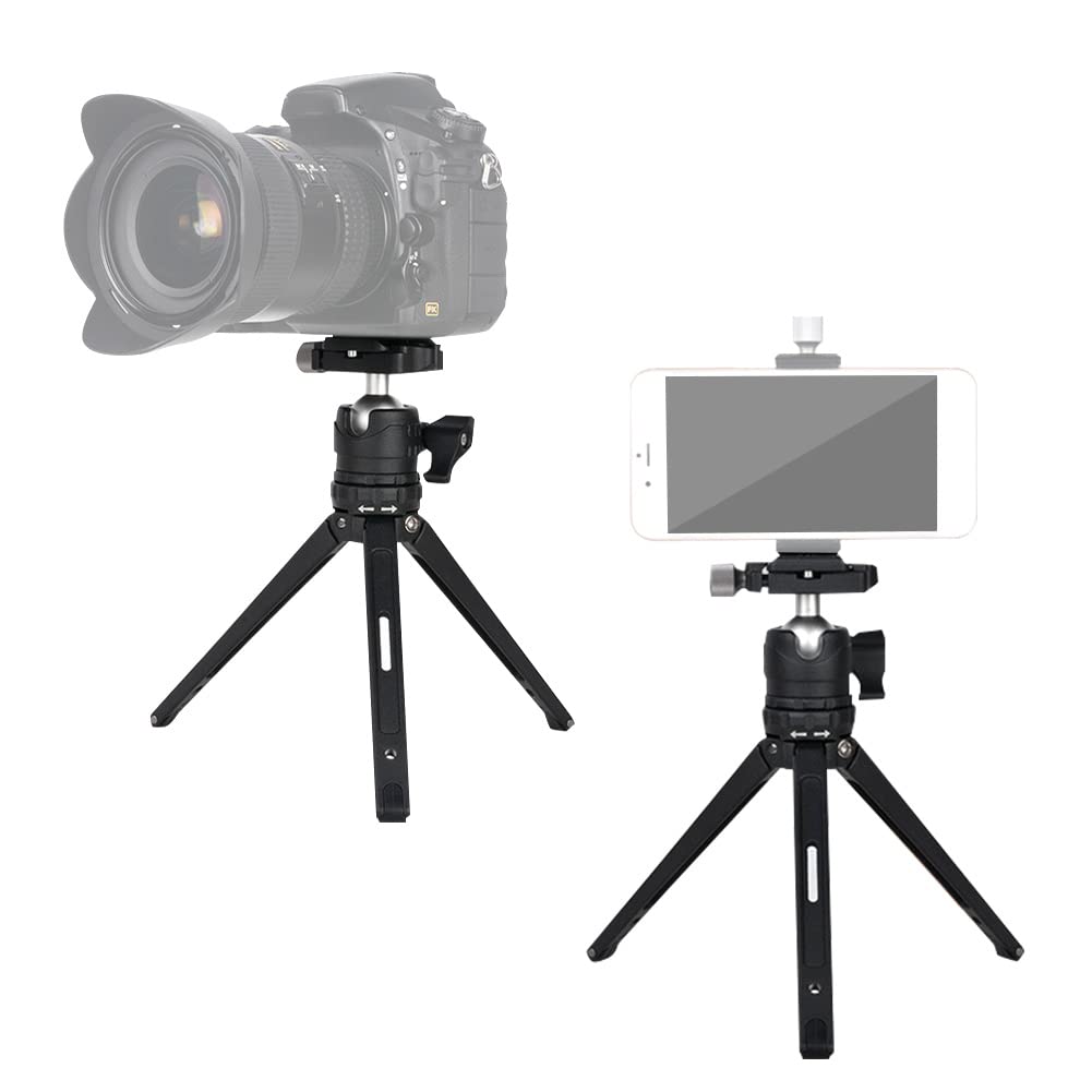 Aluminum Alloy Desktop Tripod - Adjustable Folding Camera Stand with Bubble Level & Allen Wrench for Smartphones, DSLR & Mirrorless Cameras | Perfect for Vlogging, Photography & Video Shooting