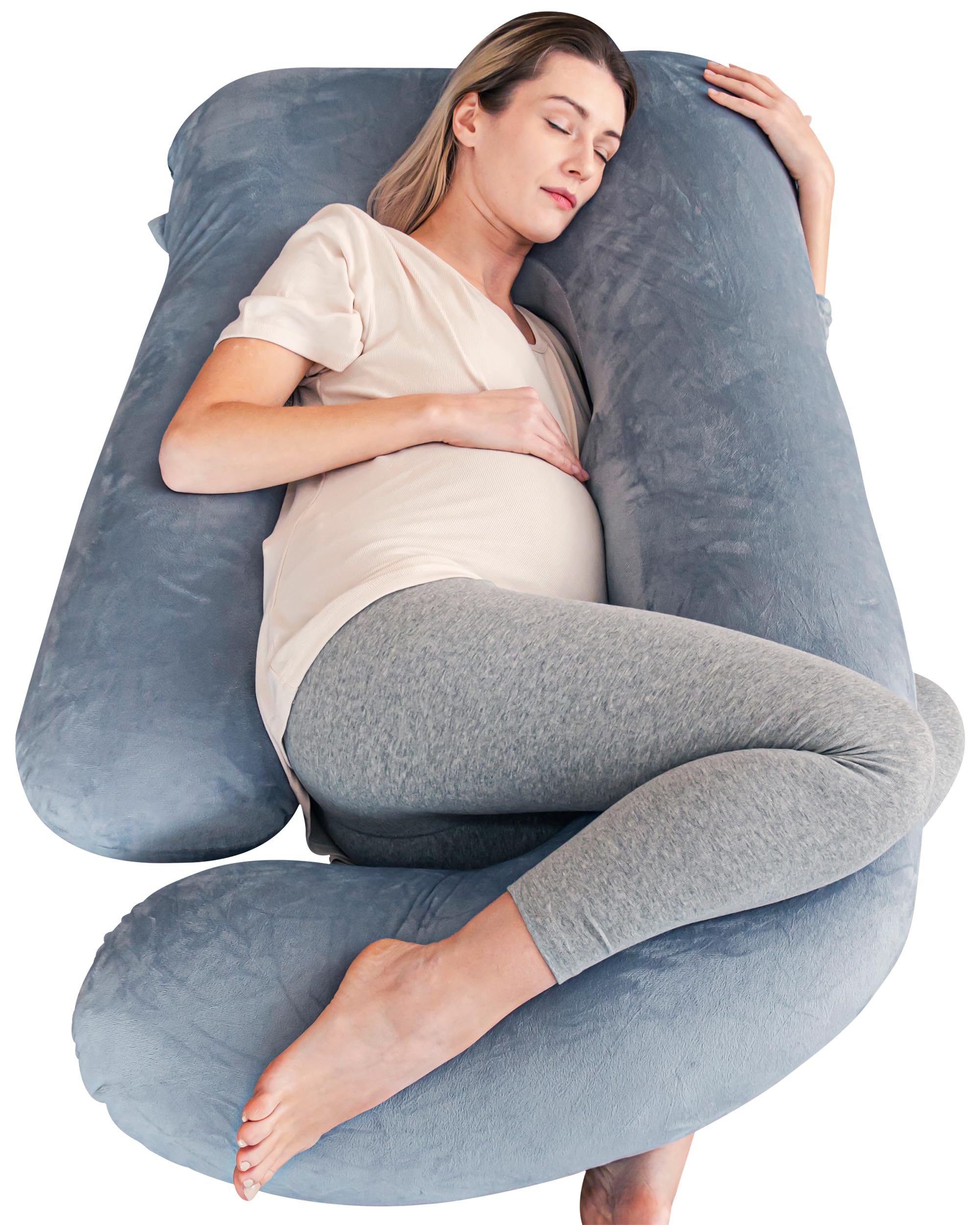 Soft U-Shape Maternity Pillow - Cute Castle Pregnancy Pillow with Removable Cover for Comfortable Sleep