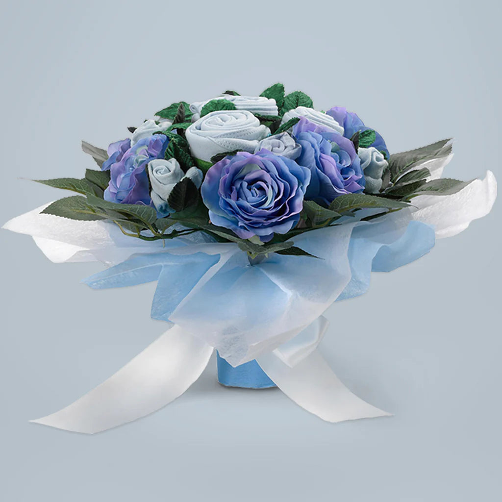 Luxury Rose Baby Clothes Bouquet Gift Set - Premium Newborn Outfit & Floral Arrangement - Perfect for Baby Showers, Christenings & Photo Props - SKU: LBG1046