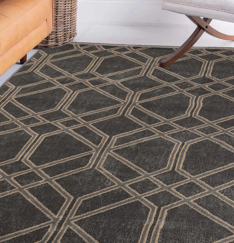 Abner Modern Medallion Indoor Area Rug - Non-Slip Living Room Carpet, Bedroom Runner Rug for Home Decor, Soft & Durable Floor Mat (5'x8', Grey) - Perfect for Living Spaces, Hallways & Entryways