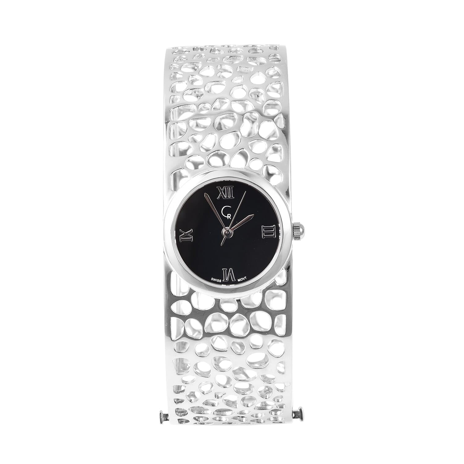 925 Sterling Silver Rachel Galley Movement Watch Bangle Bracelet for Women - Adjustable 7.5